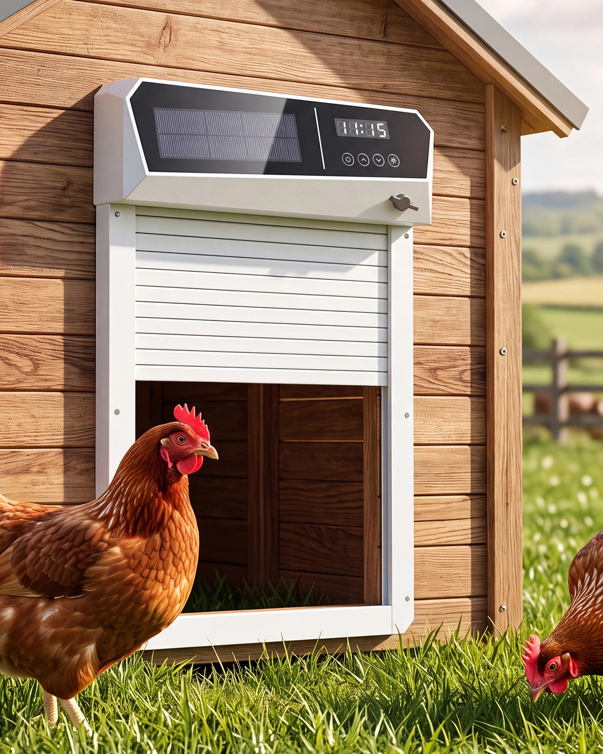8 Advwin Automatic Chicken Coop Door Solar Powered with APP Control Includes Timer Light Sensor & Smart Modes, 8 of 8