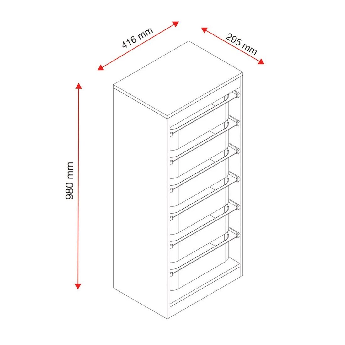 3 Kadink Tall Storage Unit with 3 Large Tubs and Lids Oak, 3 of 5
