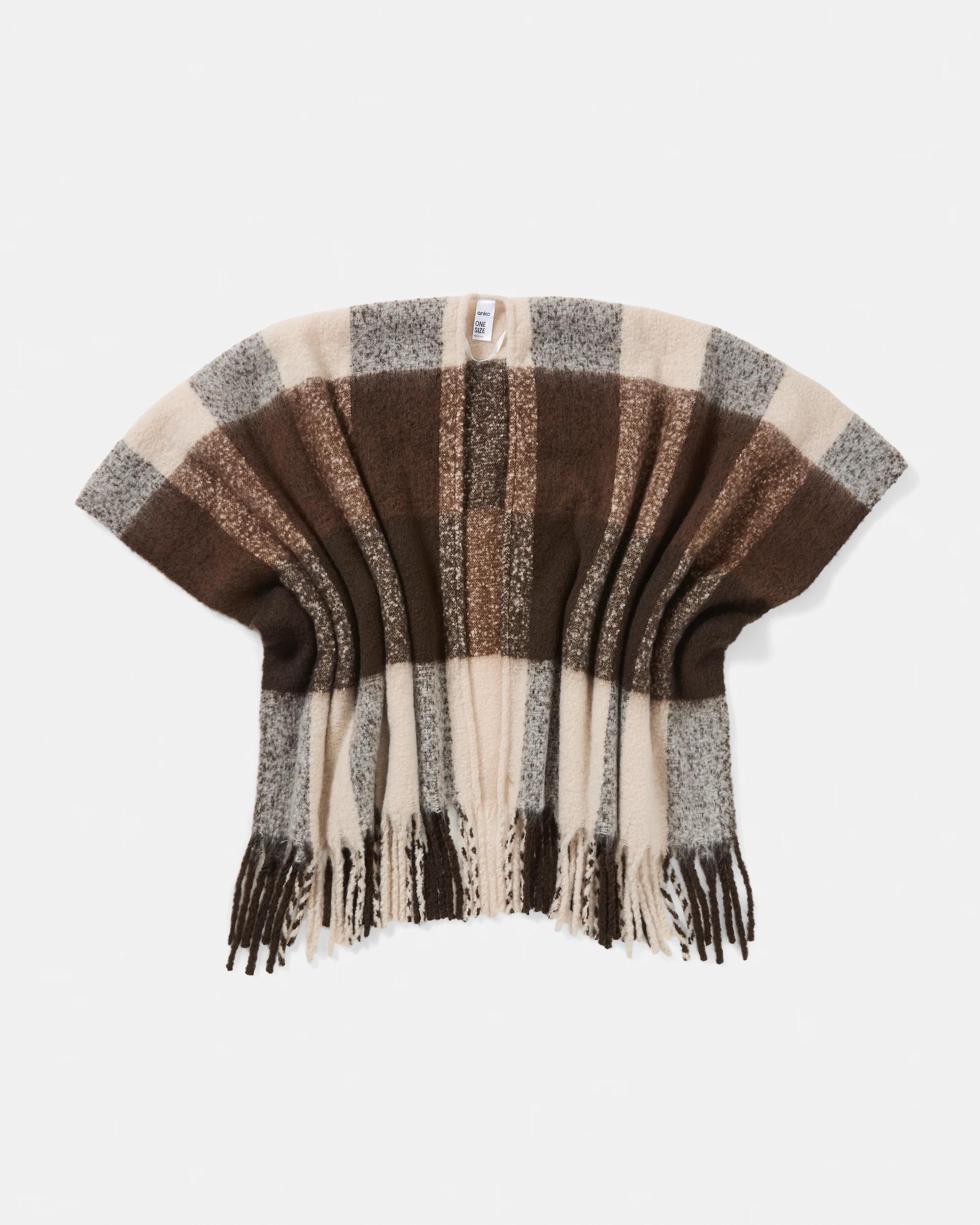 1 Fluffy Wrap Scarf Fudge Chck, 1 of 6