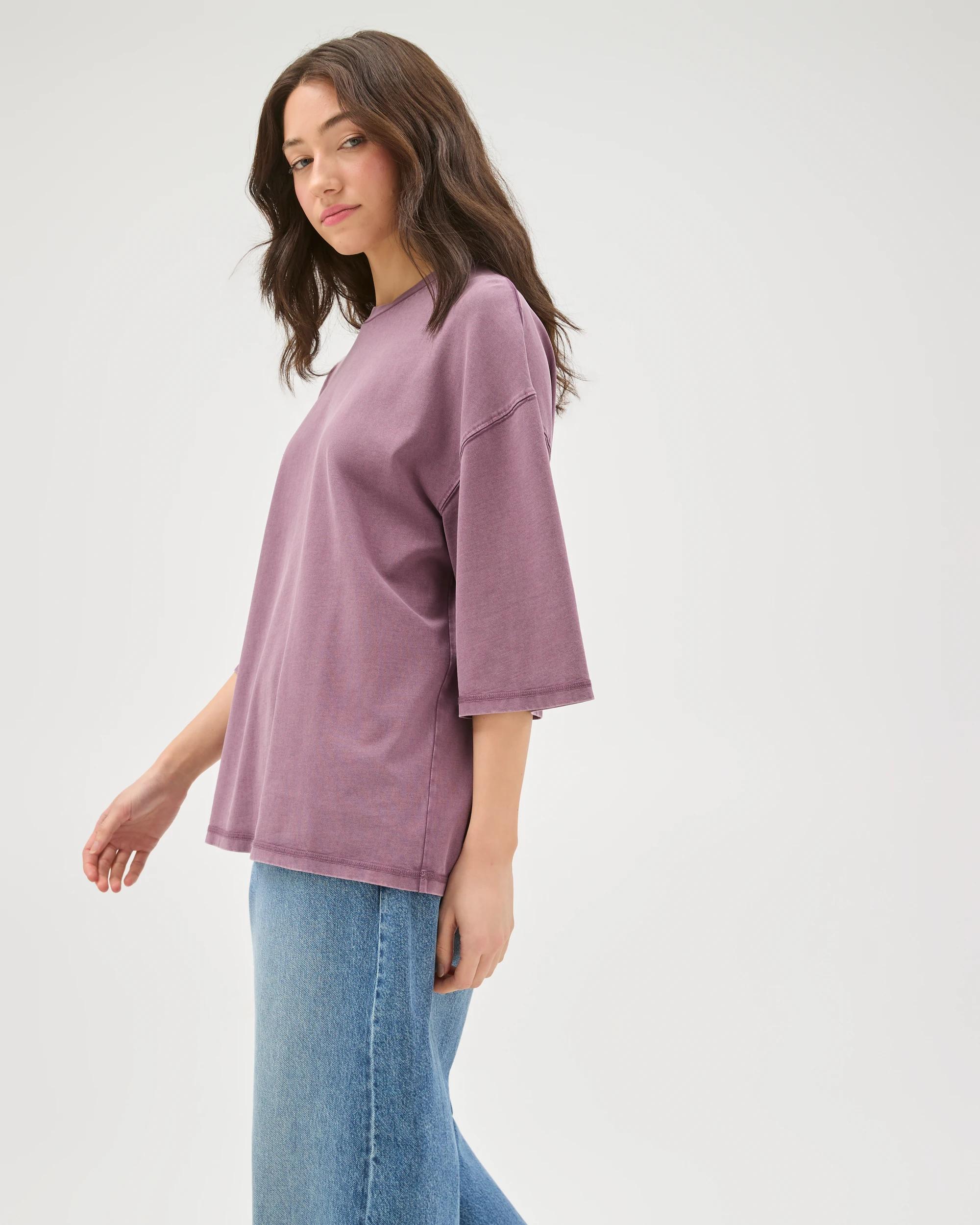 6 Lily Loves Australian Cotton Oversized T-Shirt LILAC ASH, 6 of 7