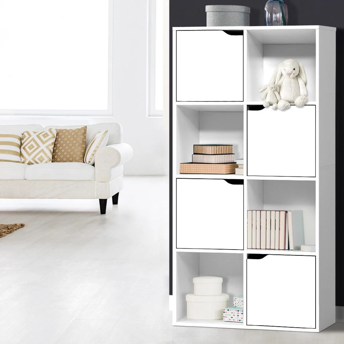 3 Artiss Bookshelf 8 Cube Shlef - White, 3 of 8