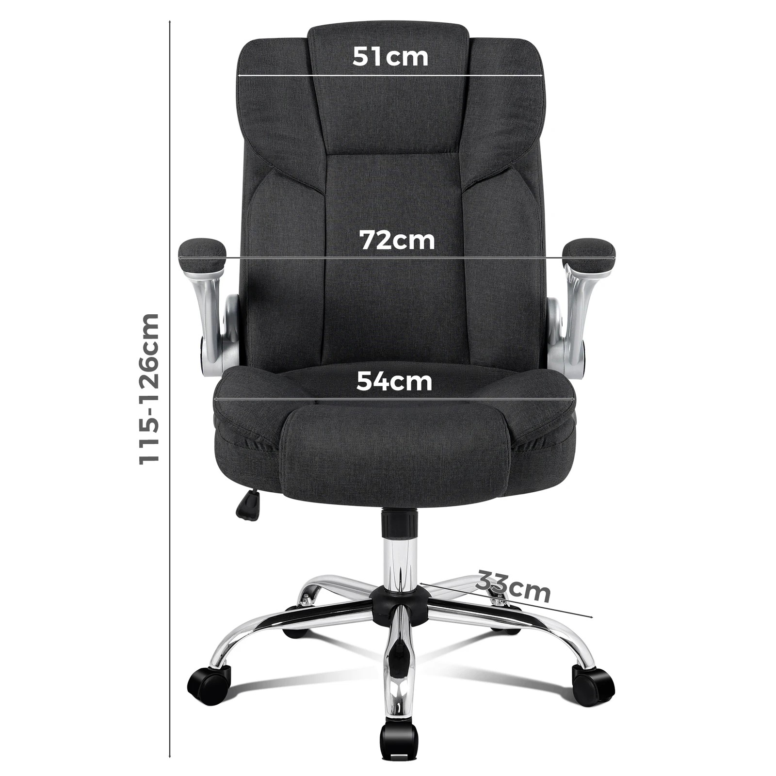 7 Alfordson Office Chair Executive Computer Gaming Racer Fabric Work Seat - Black, 7 of 10