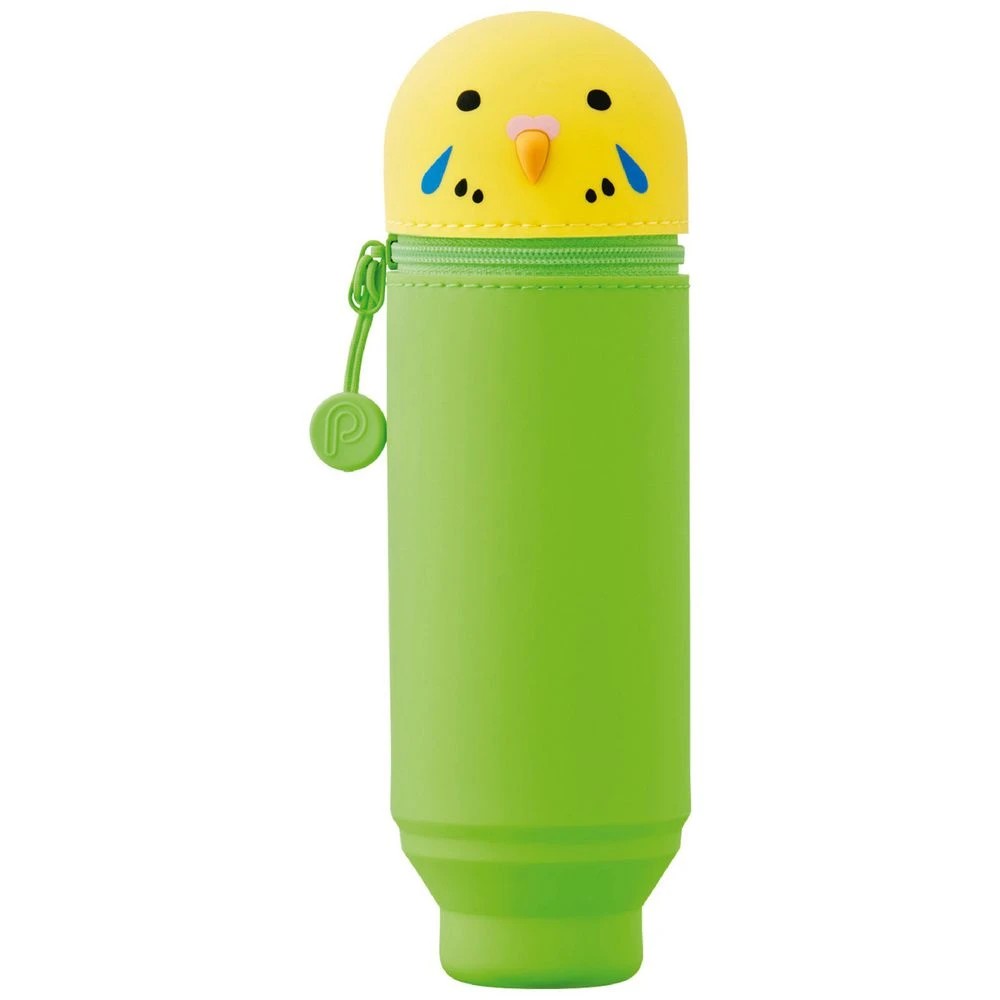 1 PuniLabo Single Zip Stand Up Silicone Pencil Case Parakeet, 1 of 4