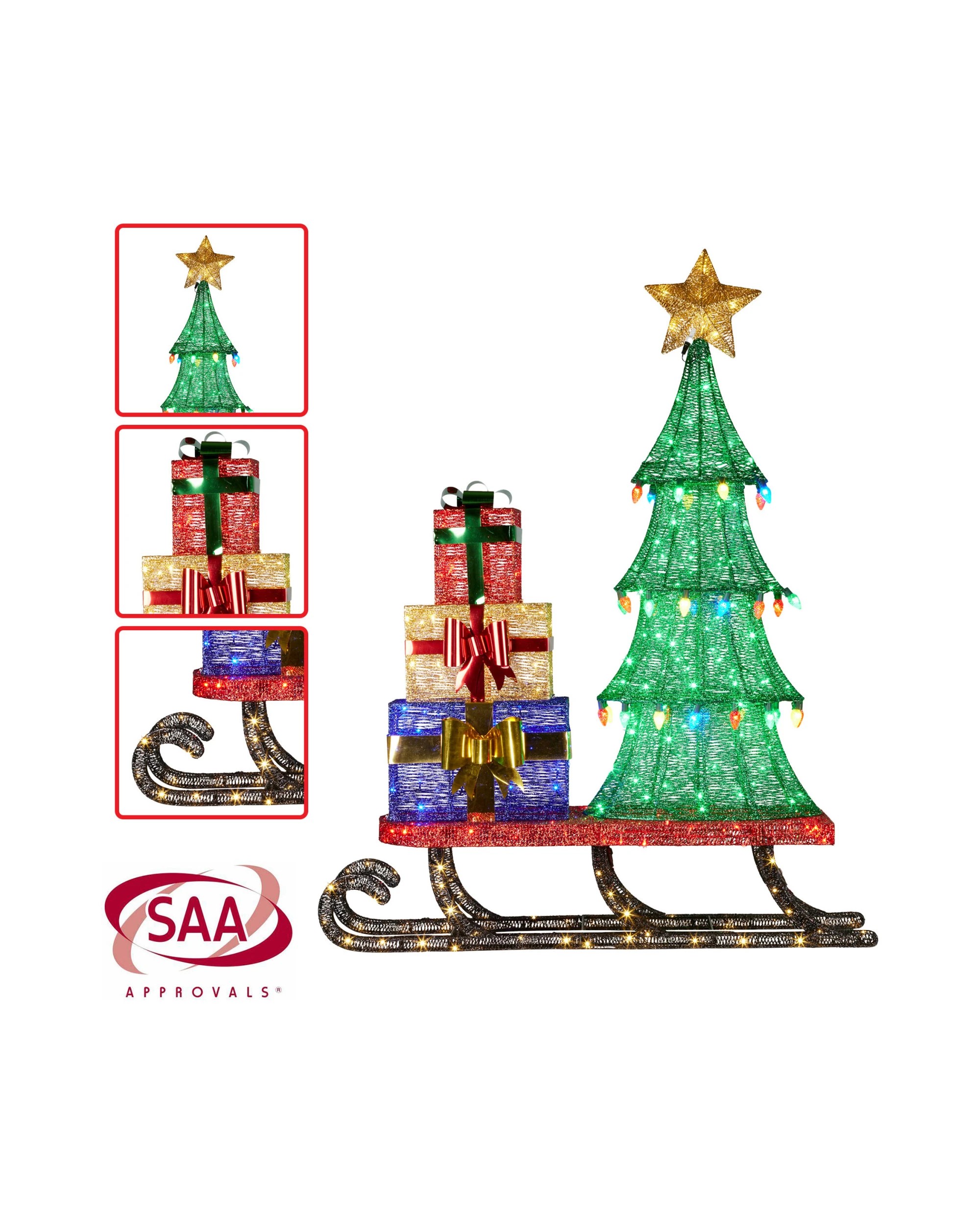 5 Christabelle Christmas Display Sled With Tree And Presents - 183cm, 5 of 8