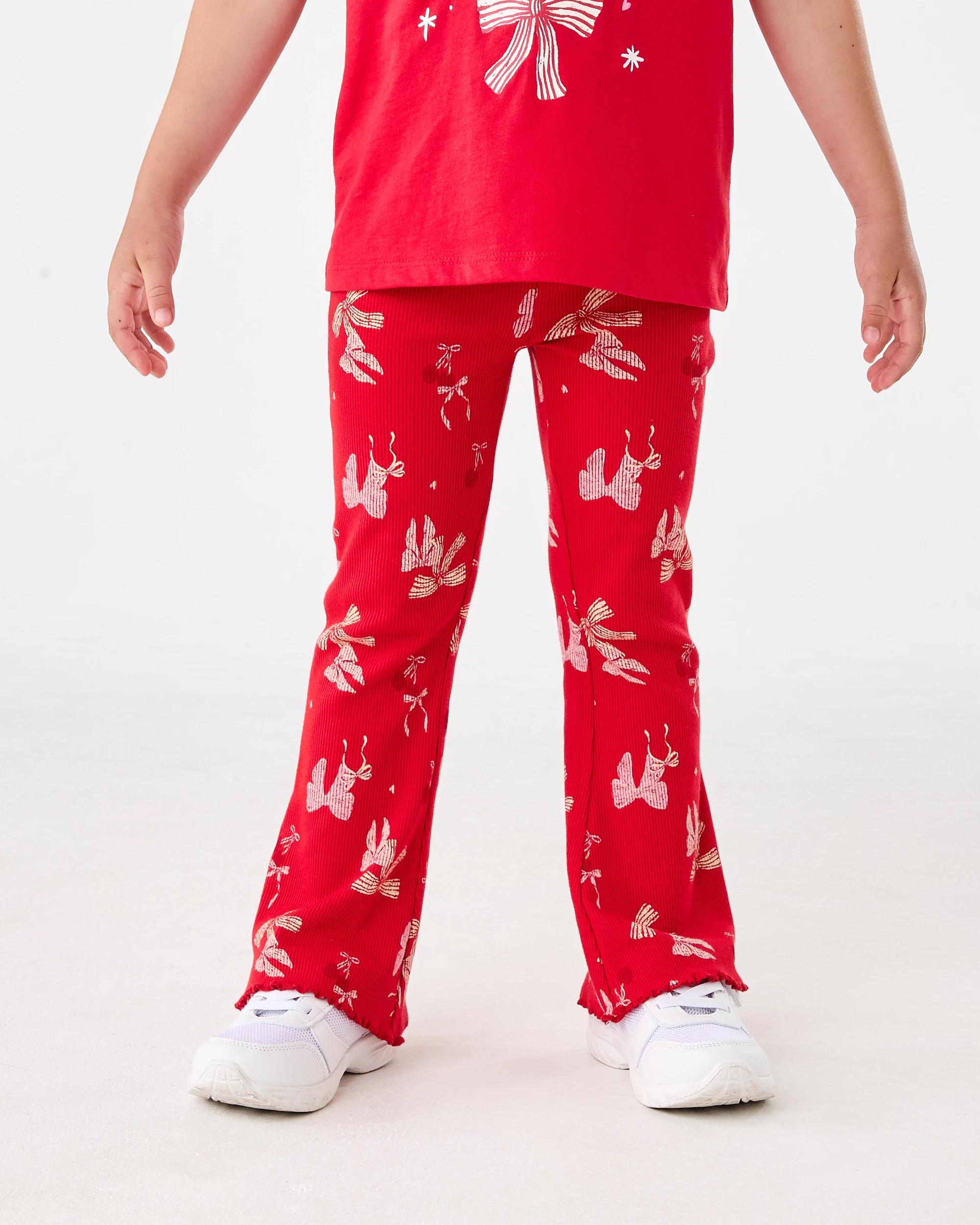 1 Christmas Flare Leggings Red Bows, 1 of 5