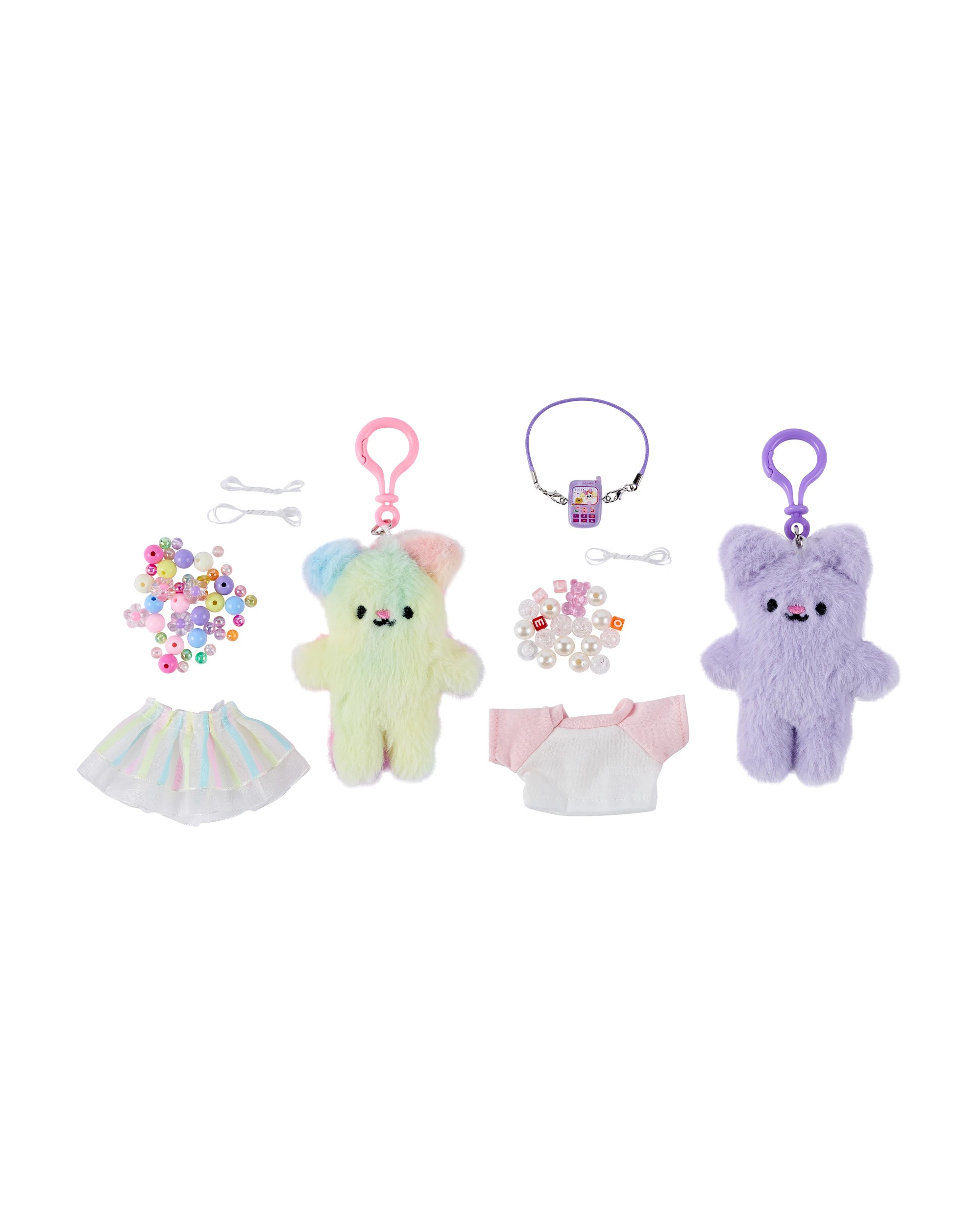 2 Decorate Your Own Plush Cat Bag Charm - Assorted, 2 of 3