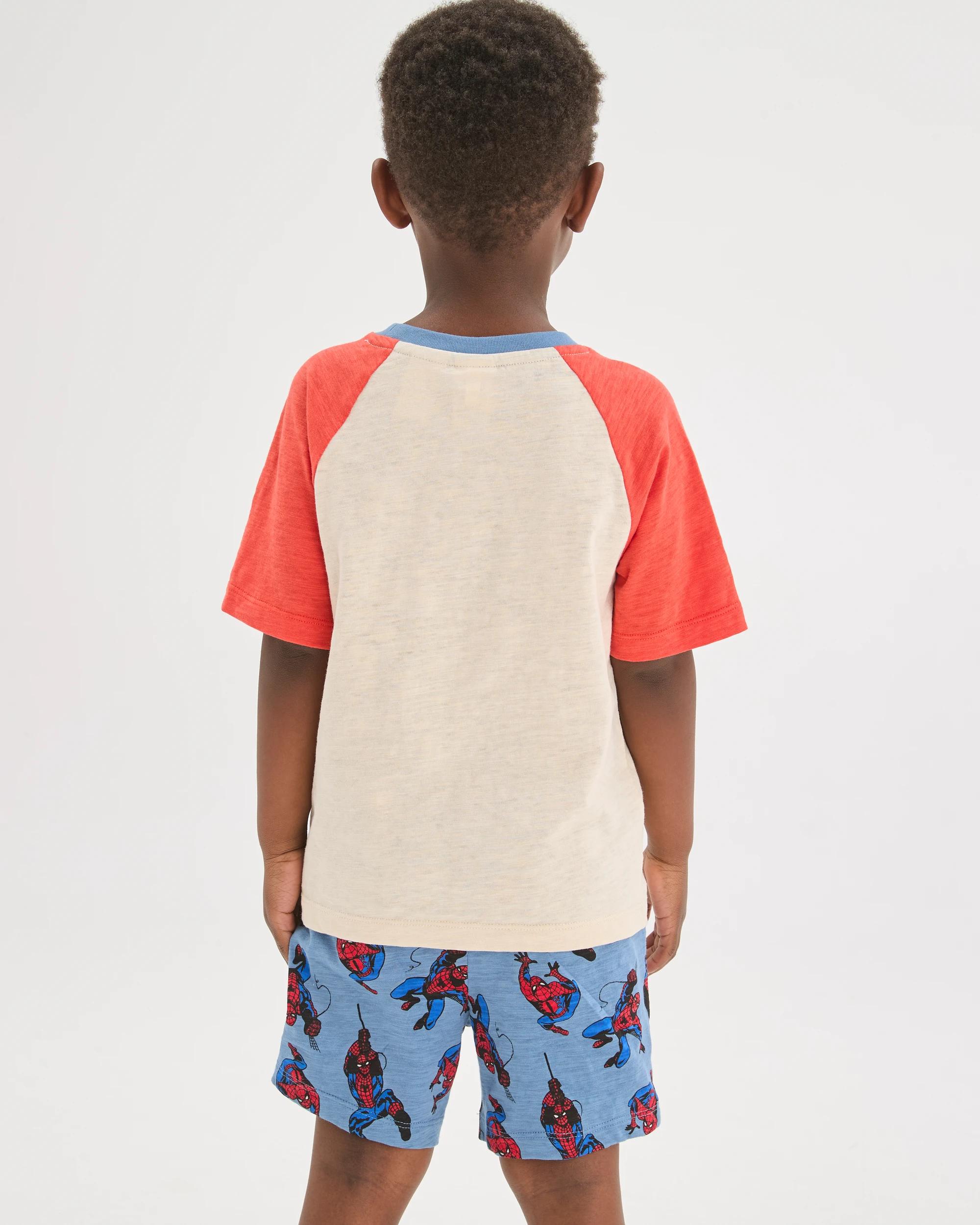 6 Disney Marvel Spider-Man Australian Cotton Younger Boys Raglan Sleeve Knit Pyjama Set SPIDER-MAN MULTI, 6 of 8