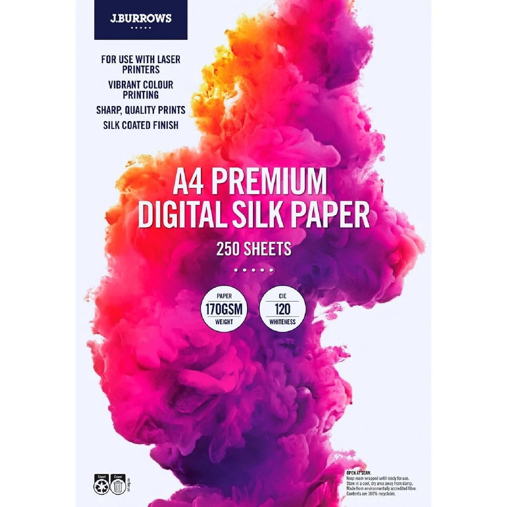 1 J.Burrows A4 170gsm Digital Silk Paper 250 Sheets, 1 of 2