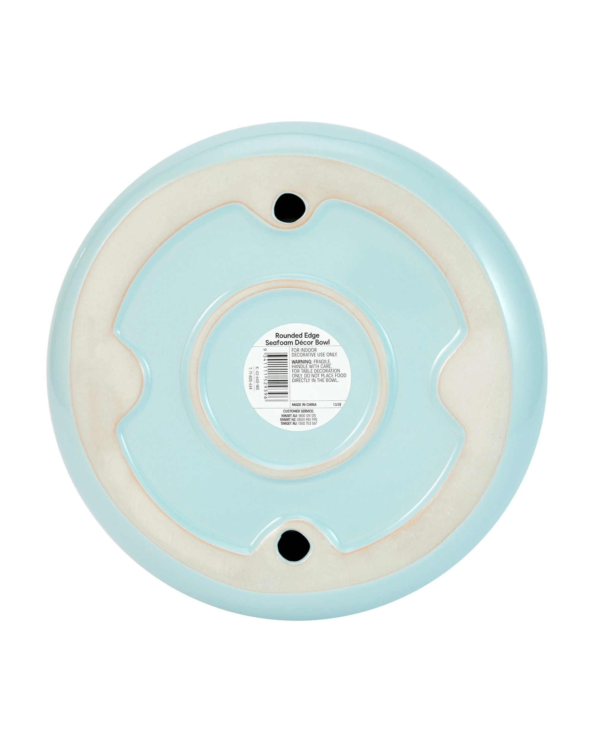 5 Rounded Edge Seafoam Decor Bowl, 5 of 5