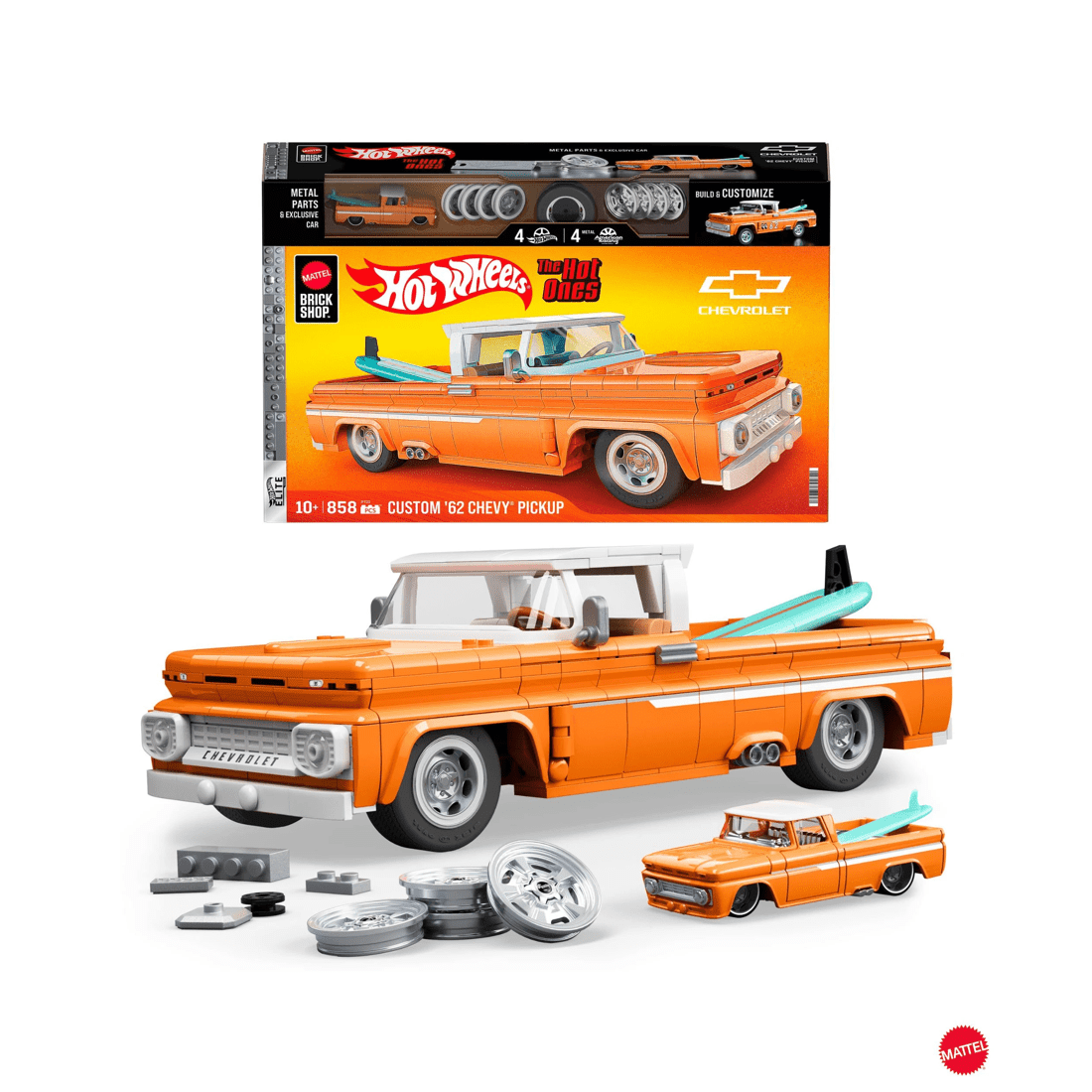 1 Mattel Brick Shop Hot Wheels Custom ’62 Chevy Pickup Building Toy Kit
 - Multi, 1 of 6