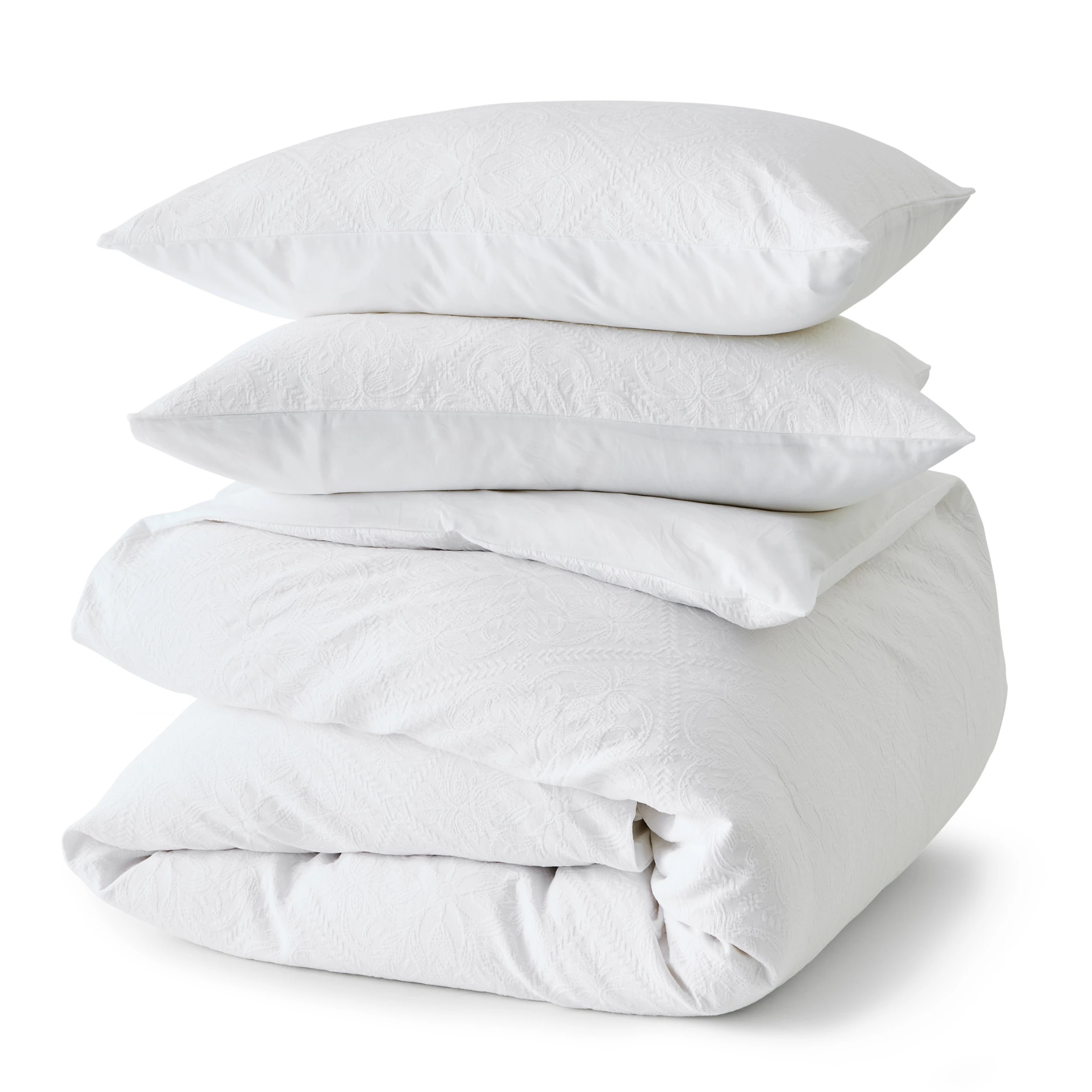 6 Cora Matelasse Australian Cotton Quilt Cover Set - Queen Bed, White, 6 of 7