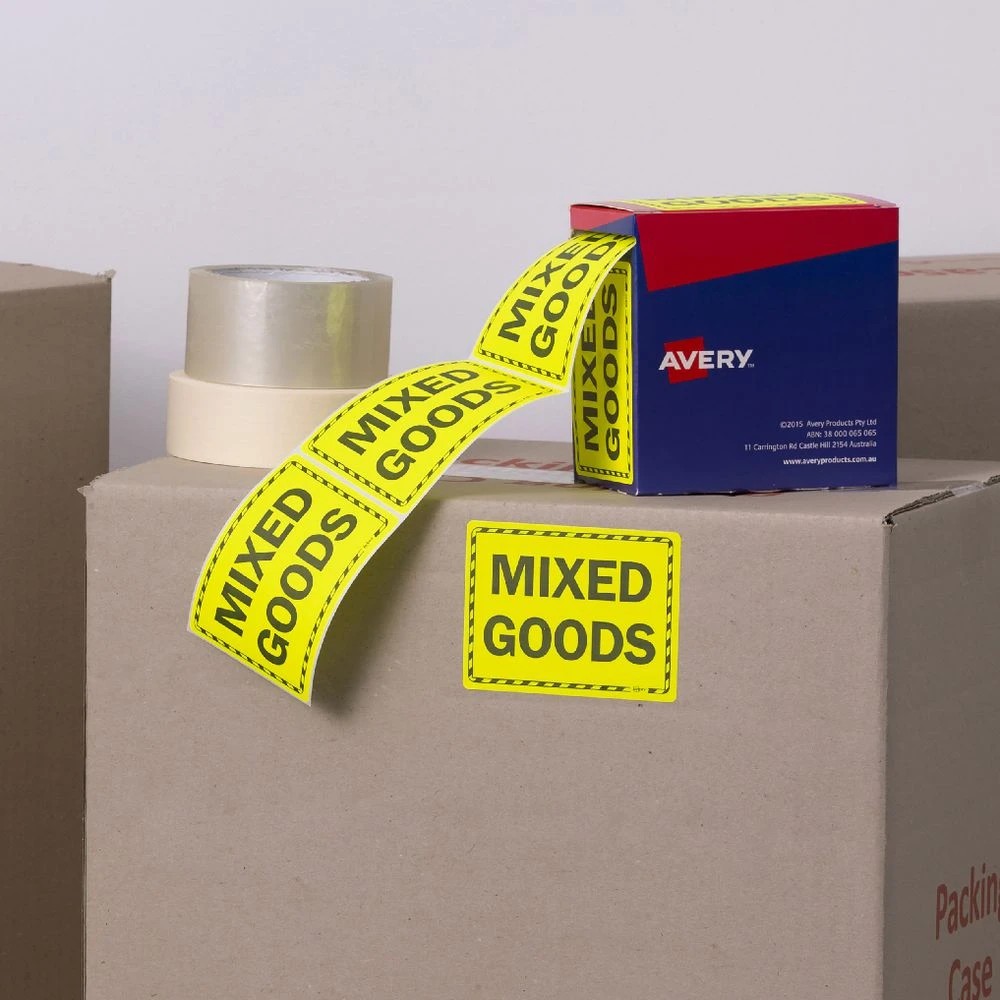 2 Avery Mixed Goods Labels 75 x 99.6mm Yellow 750 Pack, 2 of 3