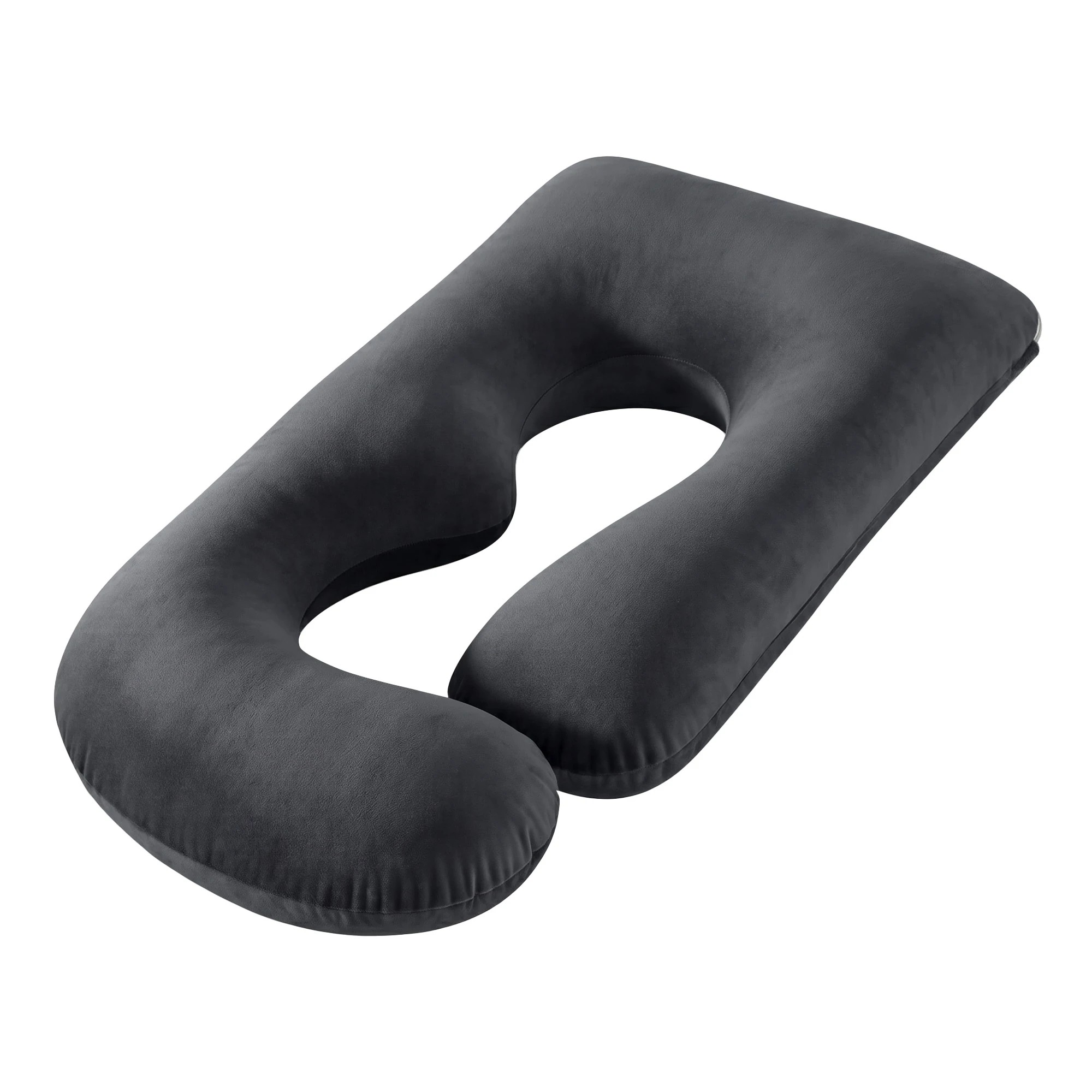 1 Giselle Bedding G-Shaped Maternity Pillow for Back and Belly Support - Grey, 1 of 9