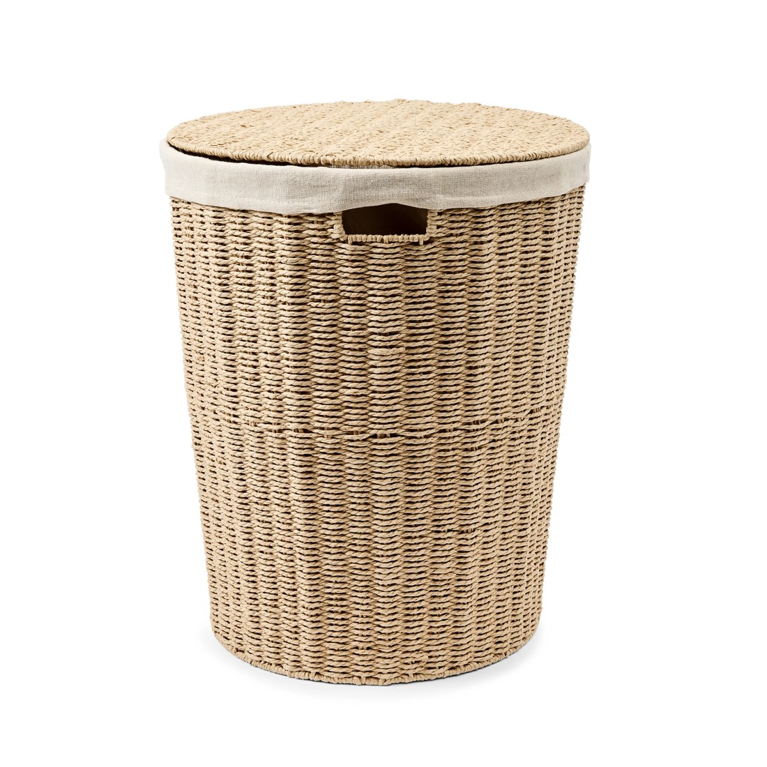 5 Round Paper Rope Hamper with Lid - Beige, 5 of 9