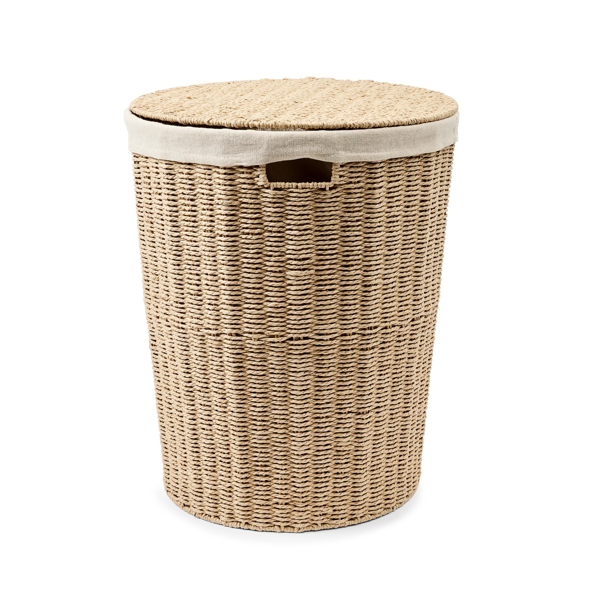 5 Round Paper Rope Hamper with Lid - Beige, 5 of 9