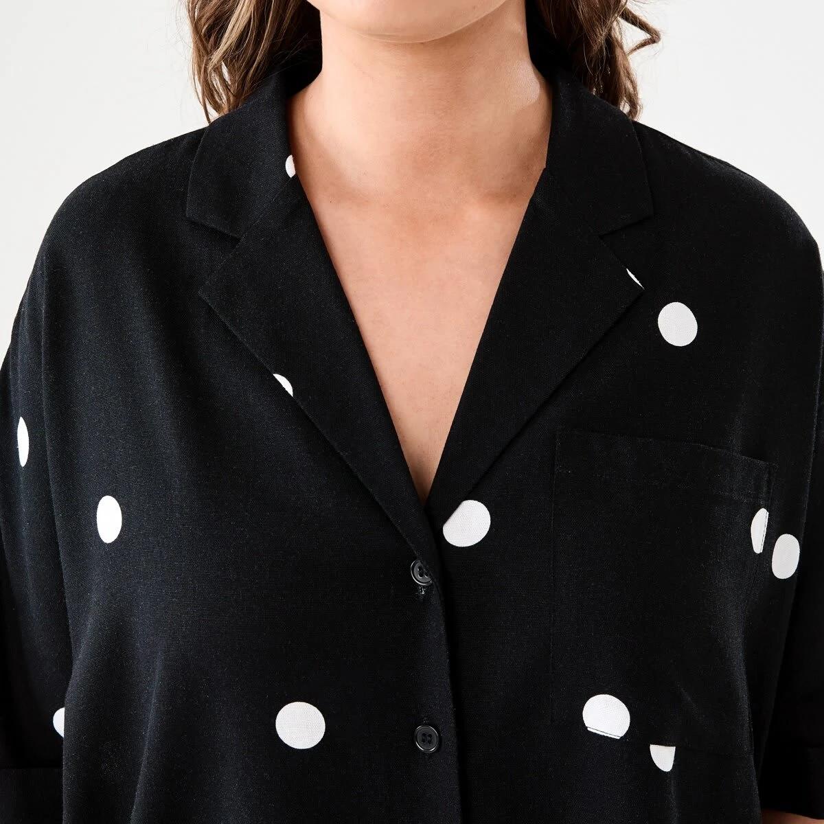 5 Short Dolman Sleeve Shirt POLKA DOT BLACK, 5 of 8