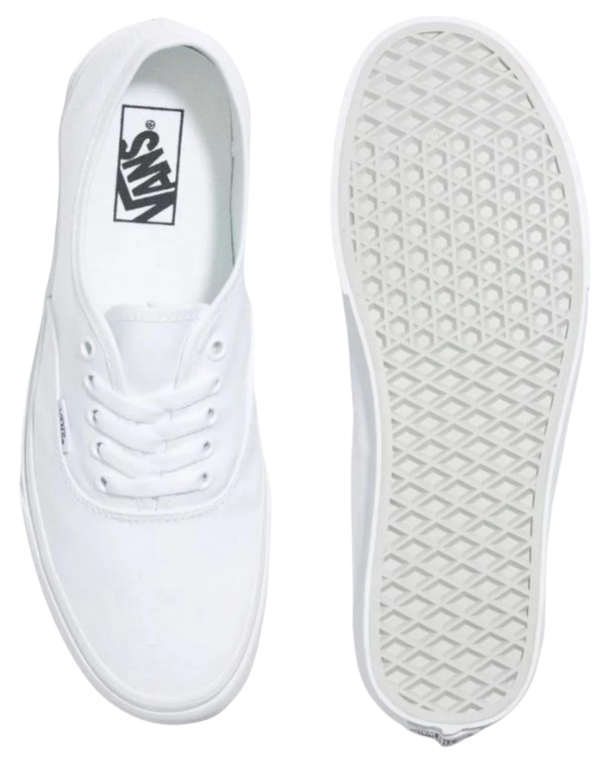 3 Vans Mens Authentic True White Lace Up Shoes WHITE, 3 of 4