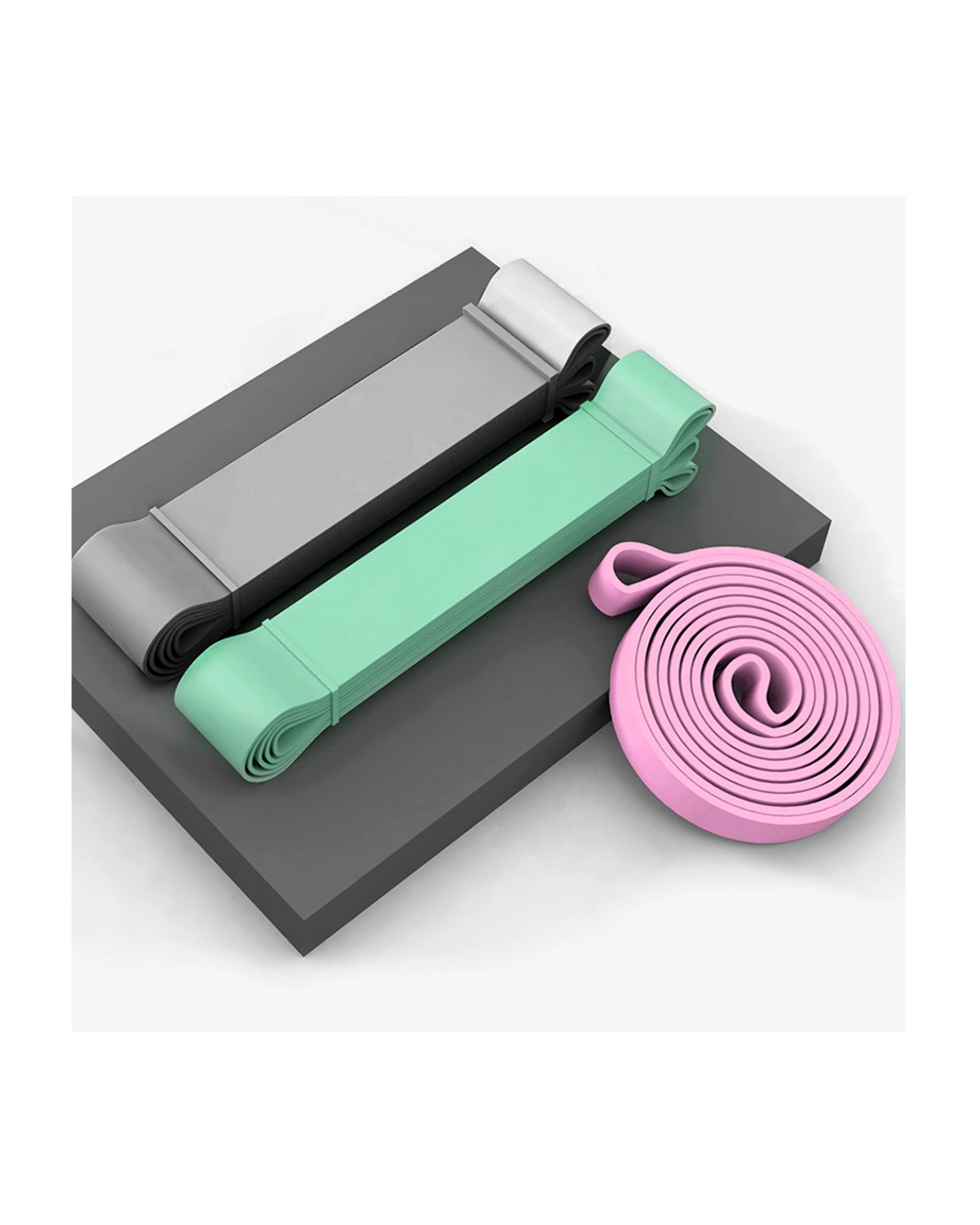 3 TODO Heavy Duty Resistance Bands 3 Set Exercise Pilates Yoga Physio Band 9-36kg Carry Bag, 3 of 4