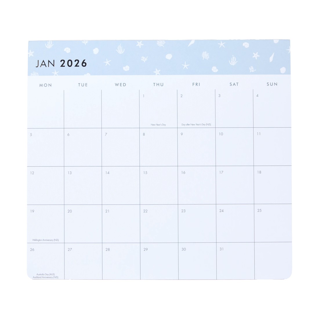 1 2026 Magnetic Shell Calendar - Blue, 1 of 5
