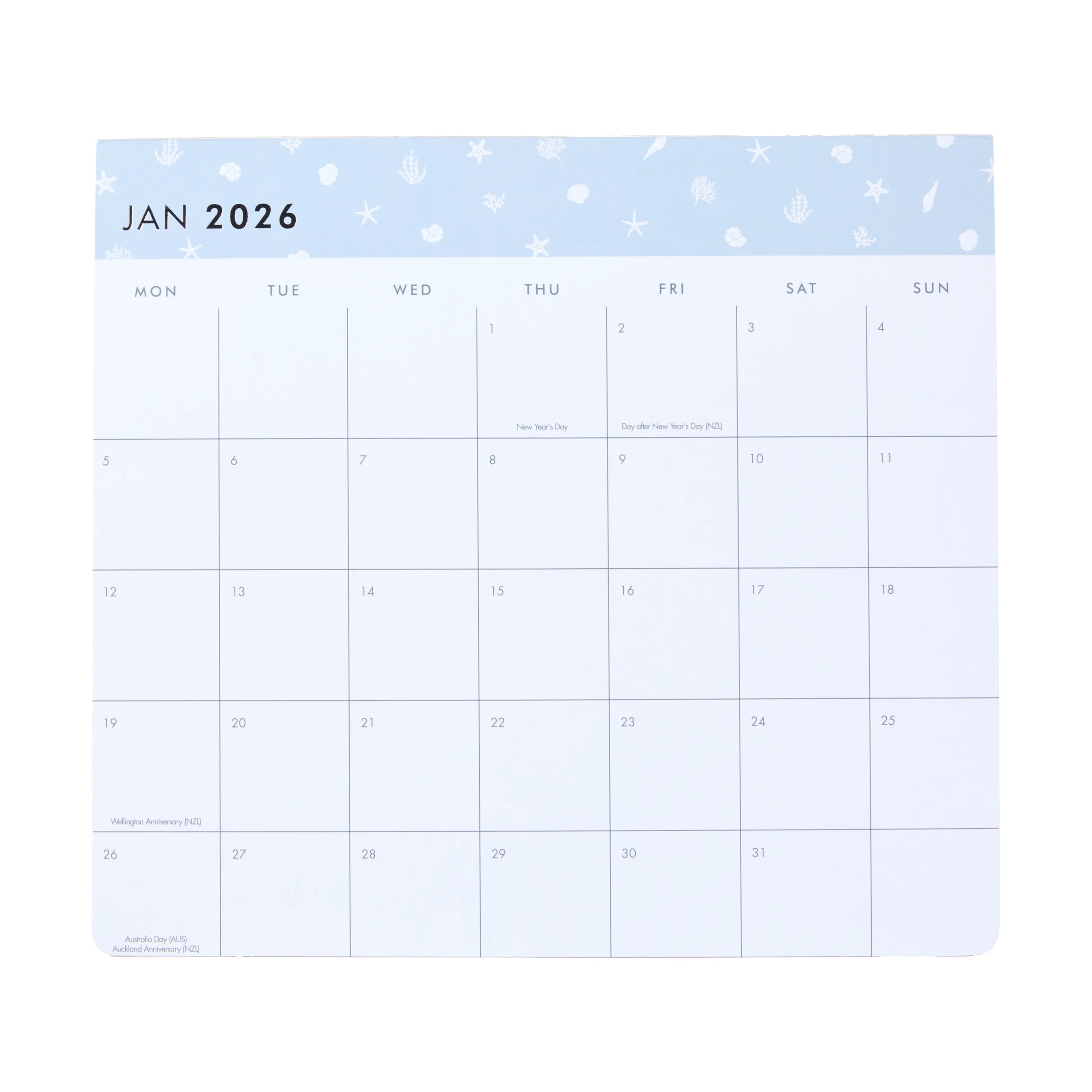 1 2026 Magnetic Shell Calendar - Blue, 1 of 5