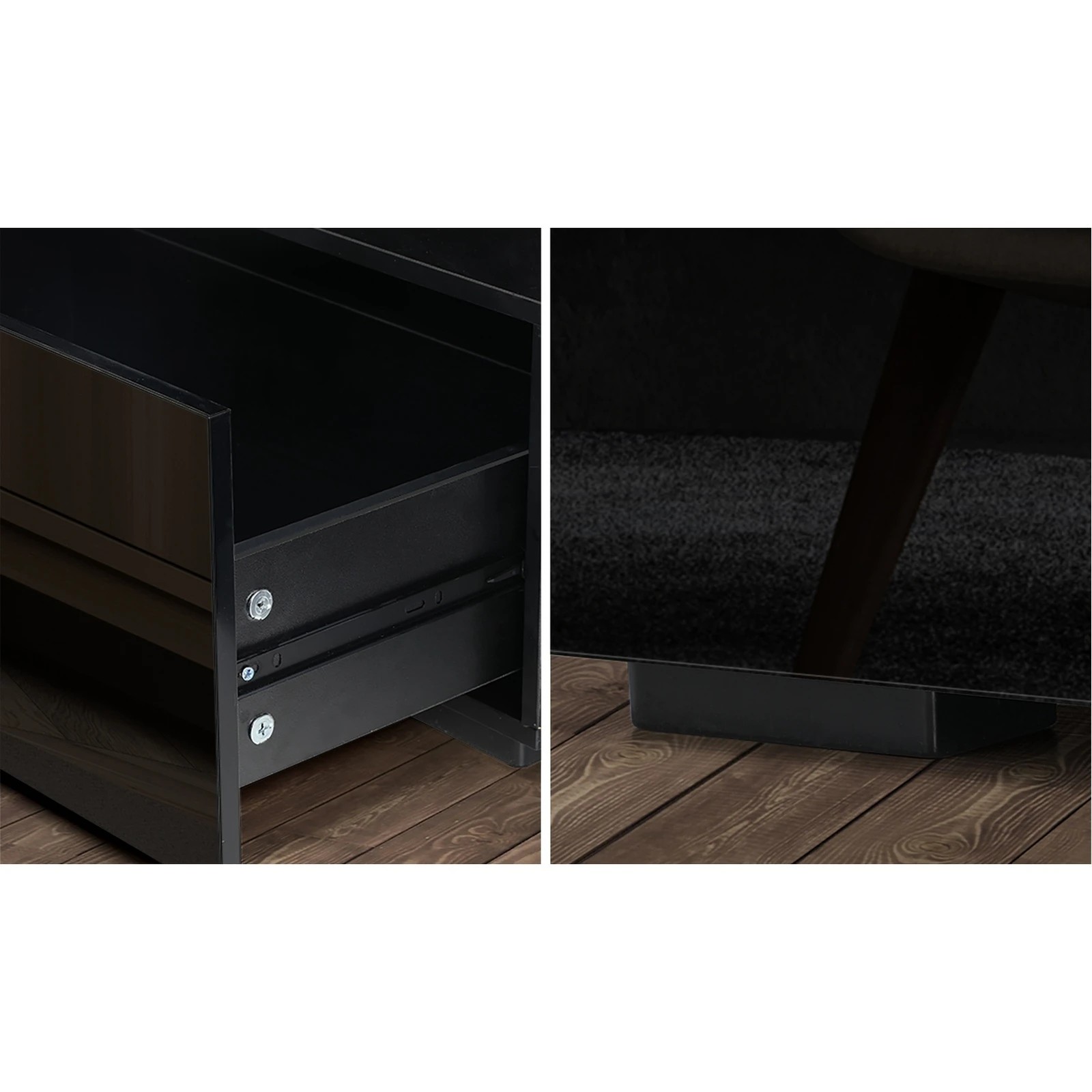 7 Oikiture Entertainment Unit Tv Cabinet Led Rgb Gloss 180cm
 - Black, 7 of 10