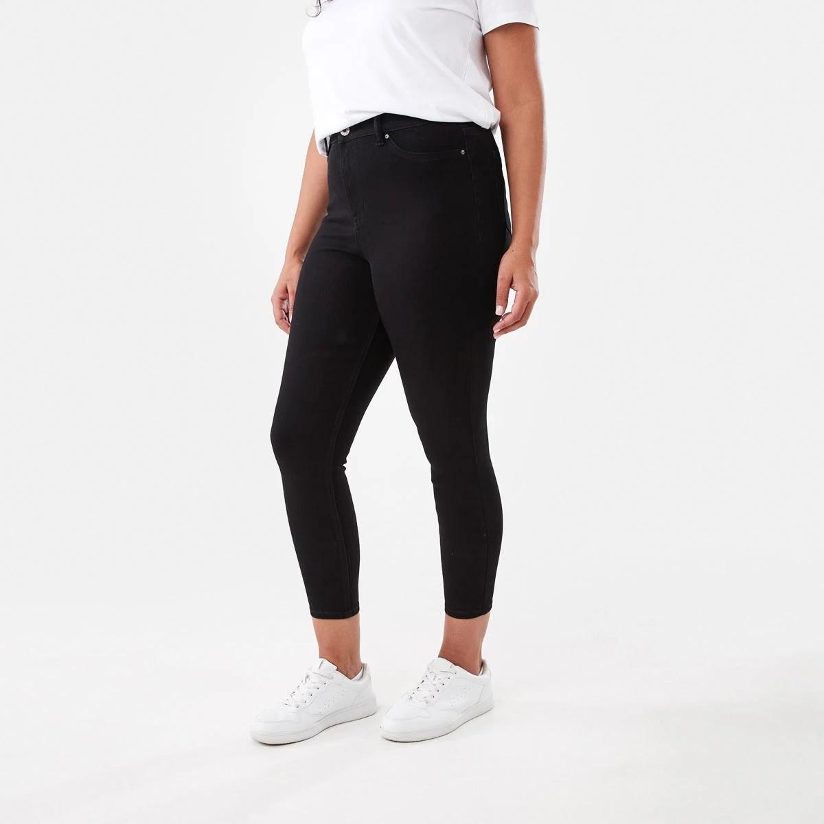 2 High Rise Ankle Length Skinny Jeans Black Wash, 2 of 5