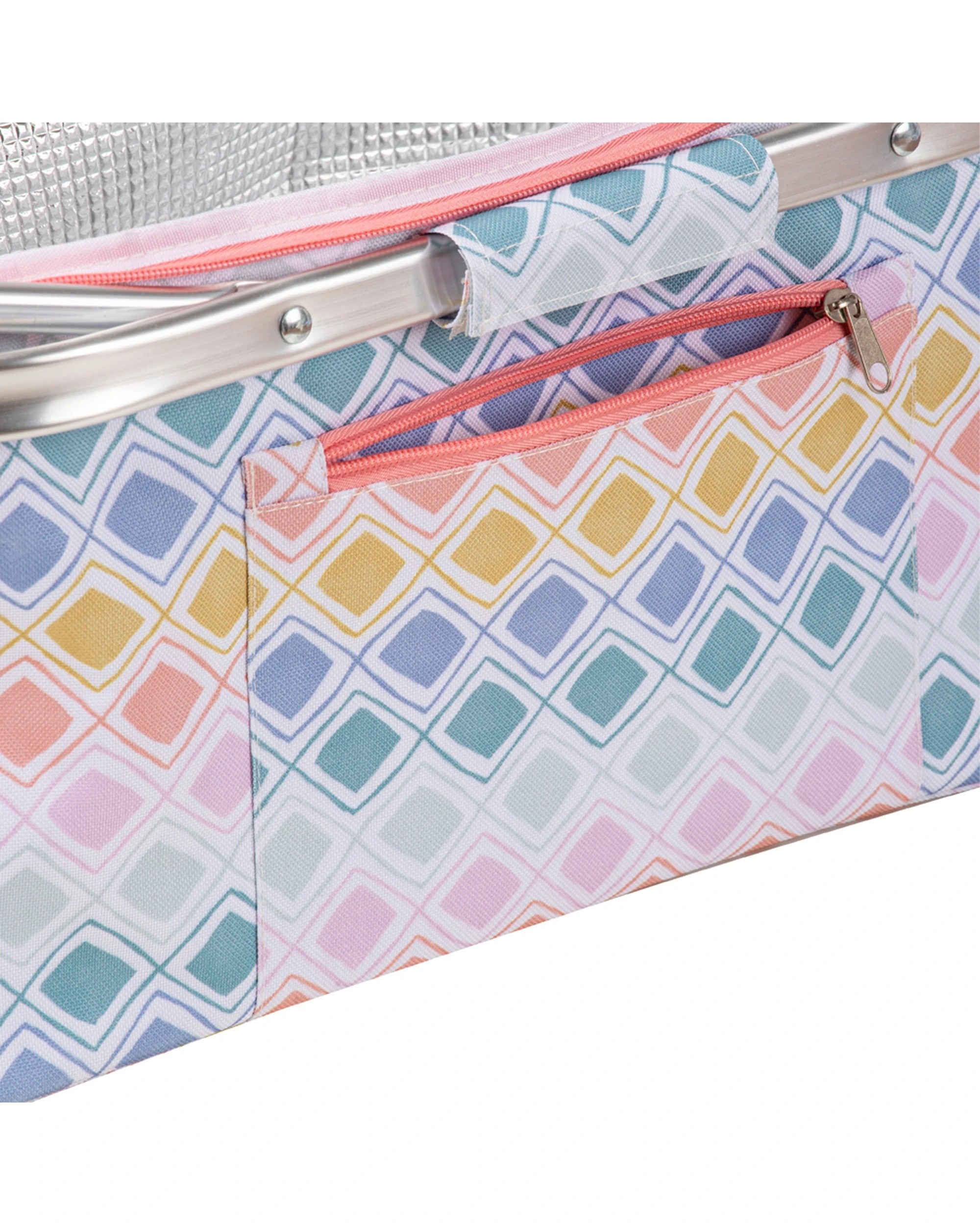3 Porta Oceana Picnic 46cm Basket Camping Outdoor Storage Insulated Beach - Pattern, 3 of 5