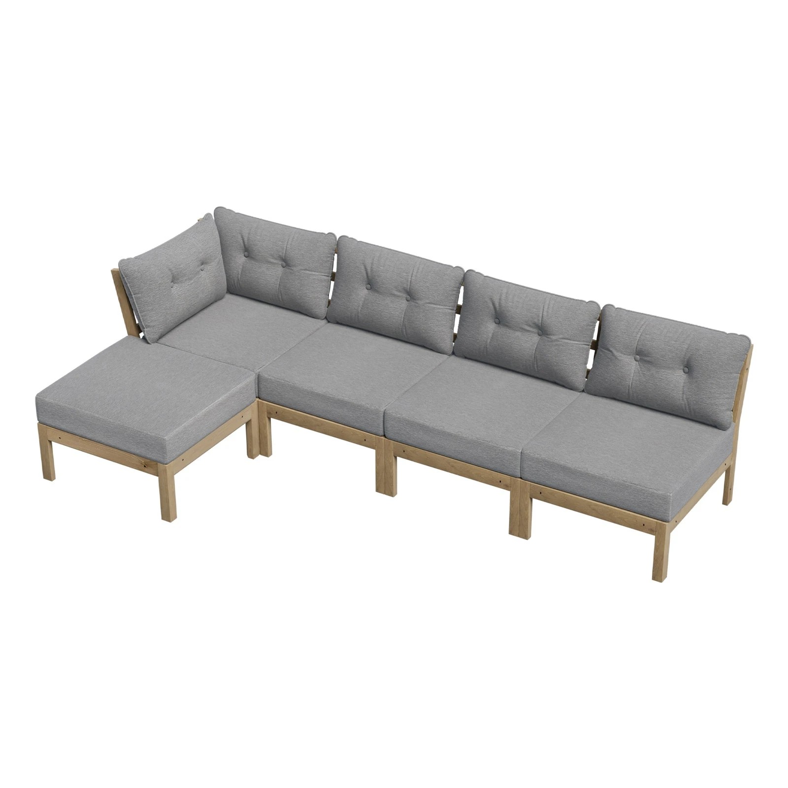 1 Livsip 5PCS Outdoor Sofa Set Lounge Setting Patio Furniture - Grey, 1 of 10