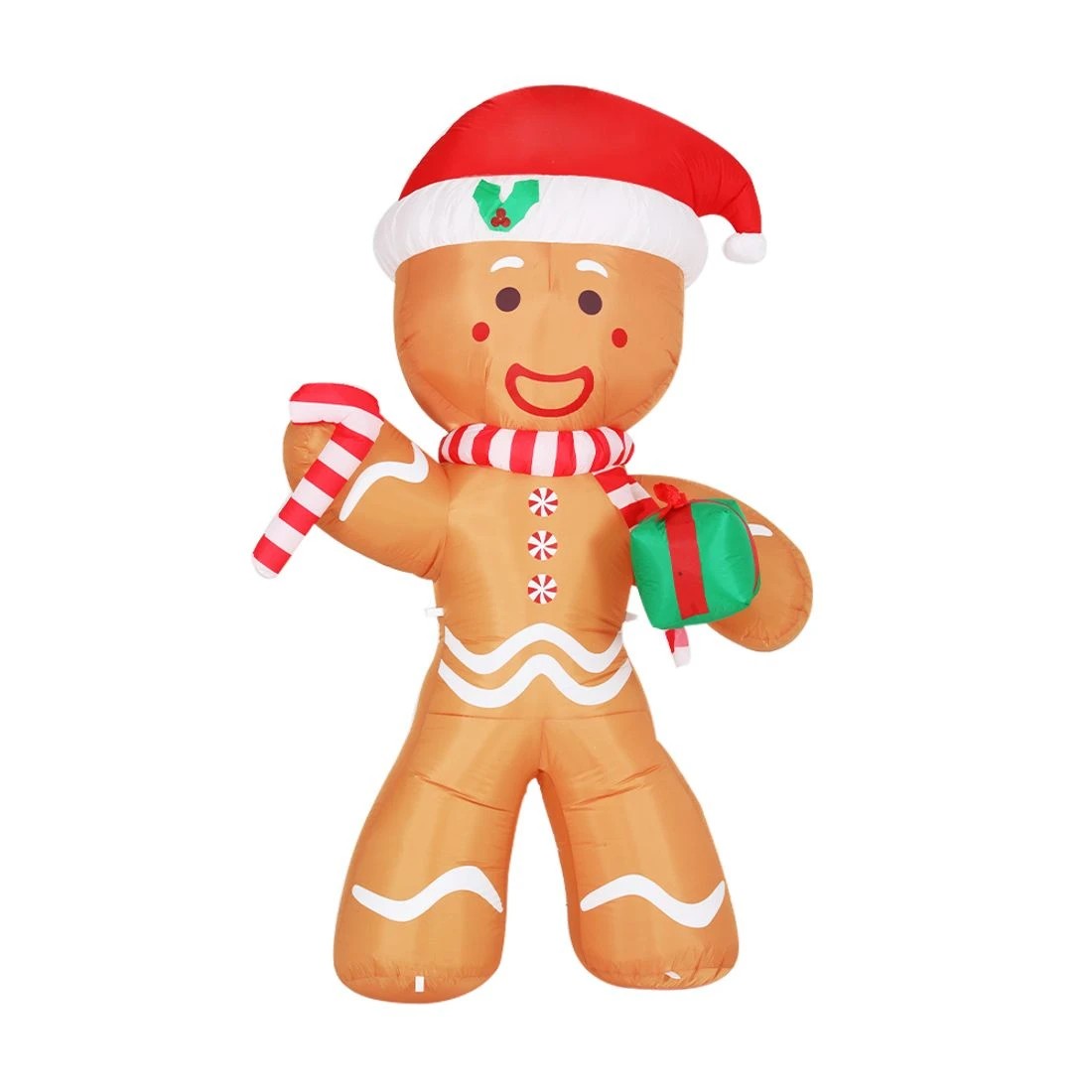 4 Jingle Jollys Christmas Inflatable Gingerbread Man 2.4m Illuminated Decorations Durable Space Saving Modern Decor - Gold, 4 of 7