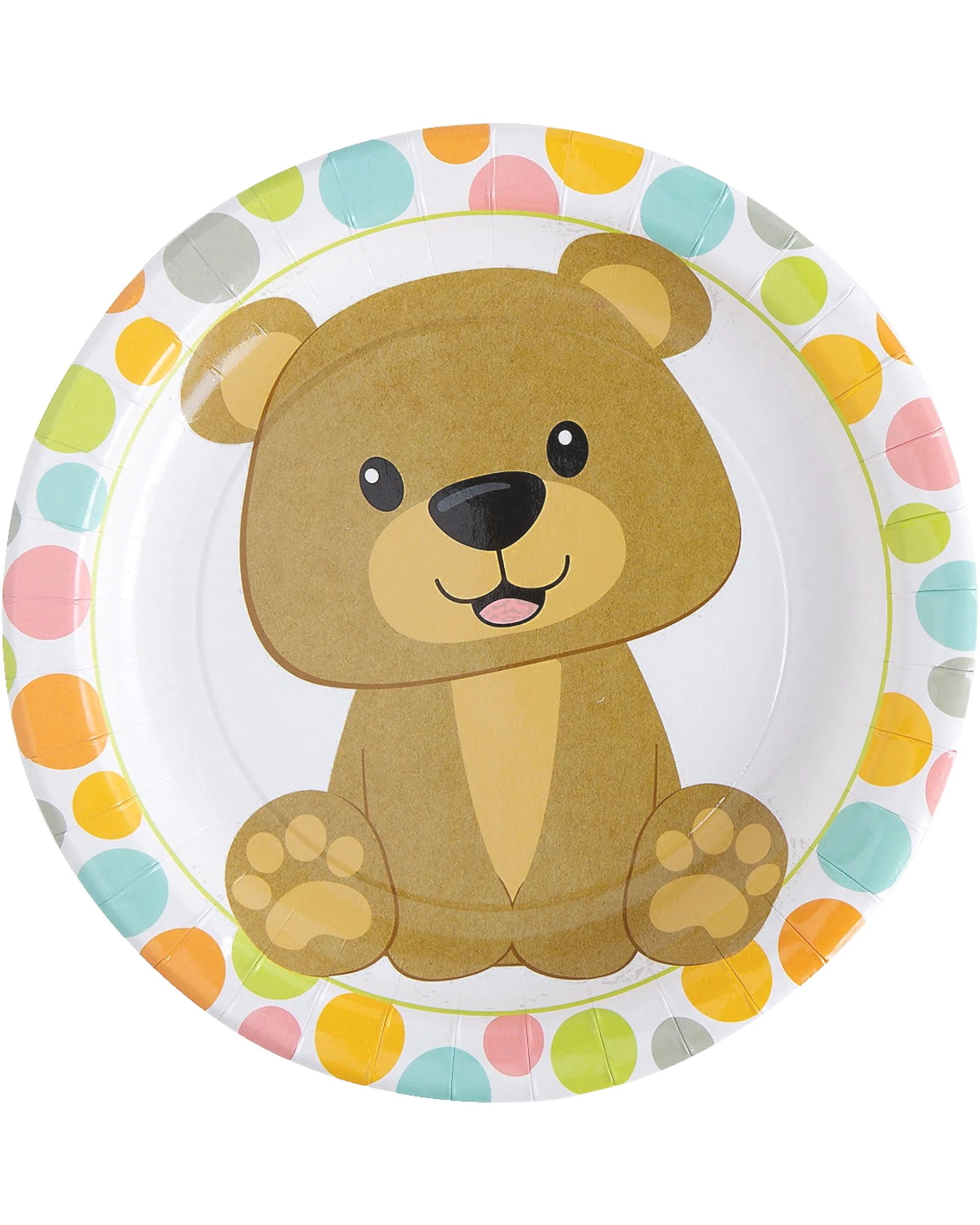 1 Partyrama Teddy Bear Large Paper Plates Pack of 8, 1 of 1