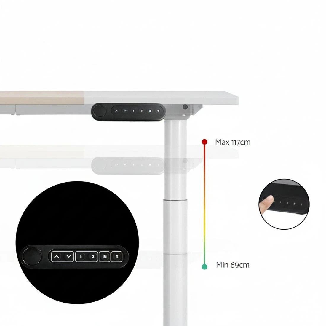 5 Artiss Standing Desk Motorised Electric Dual Motor Splice   120CM - Multi, 5 of 6
