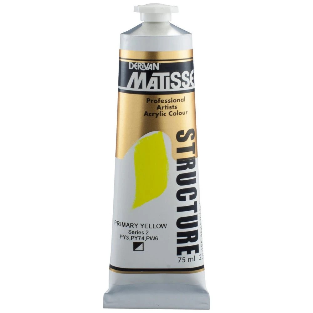 1 Derivan Matisse Structure Paint 75mL Primary Yellow S2, 1 of 2