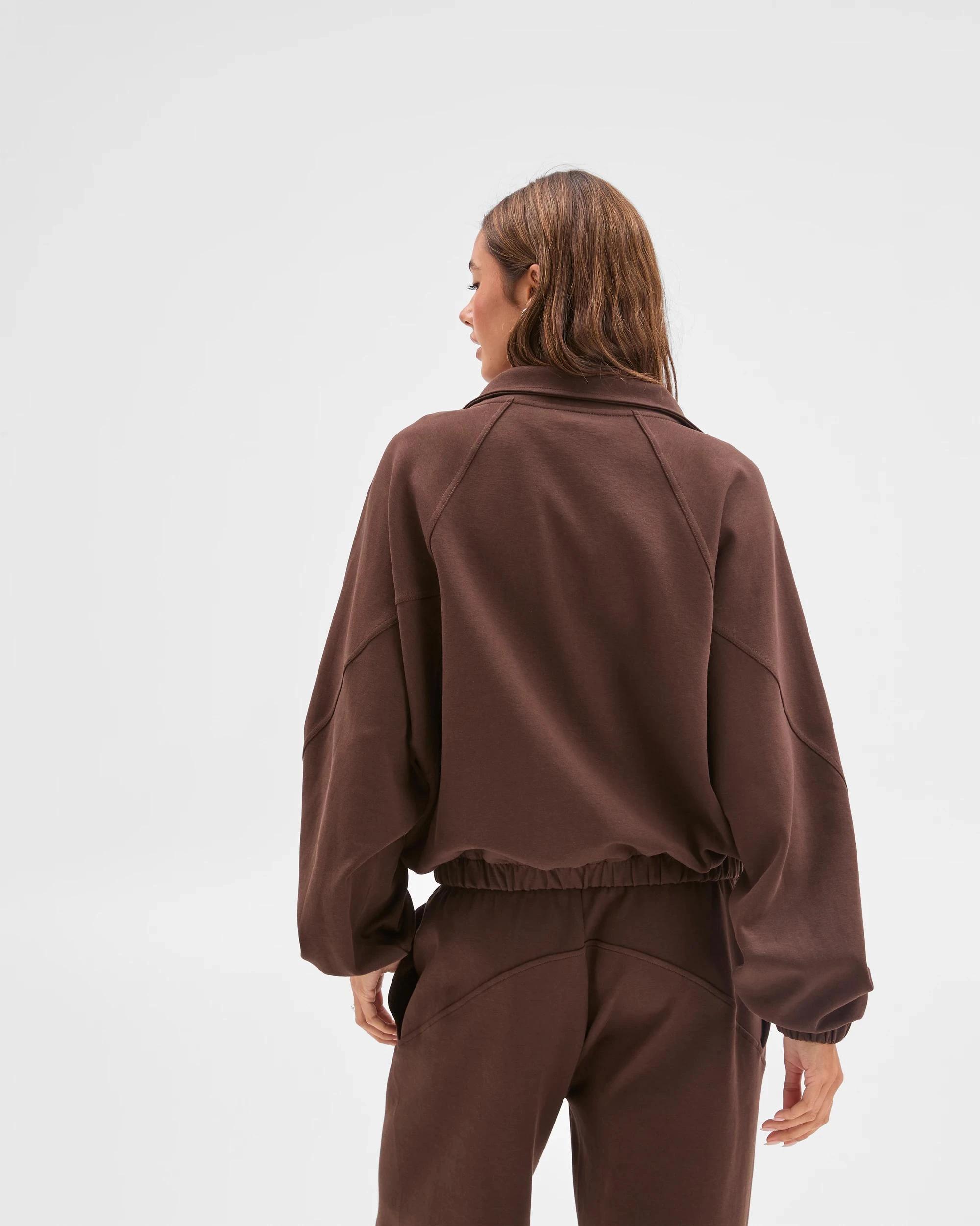 6 Lily Loves Australian Cotton Blend Zip Through Jumper COFFEE BEAN, 6 of 6