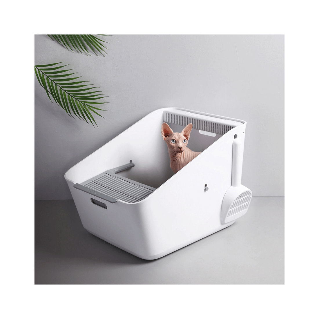 3 Petkit Pura Cat Litter Tray Box With Scoop White - Odour Control Cat Litter Tray
 - White, 3 of 4