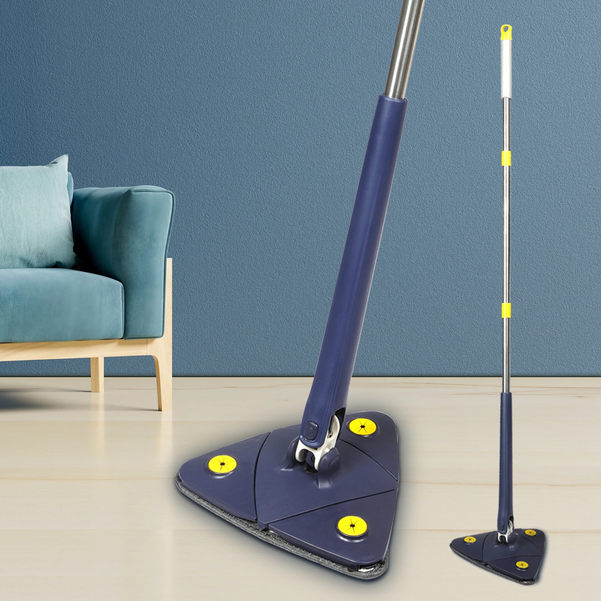 7 Cleanflo Cleaning Mop Triangle 360° Rotatable with 5 Pads, 7 of 7