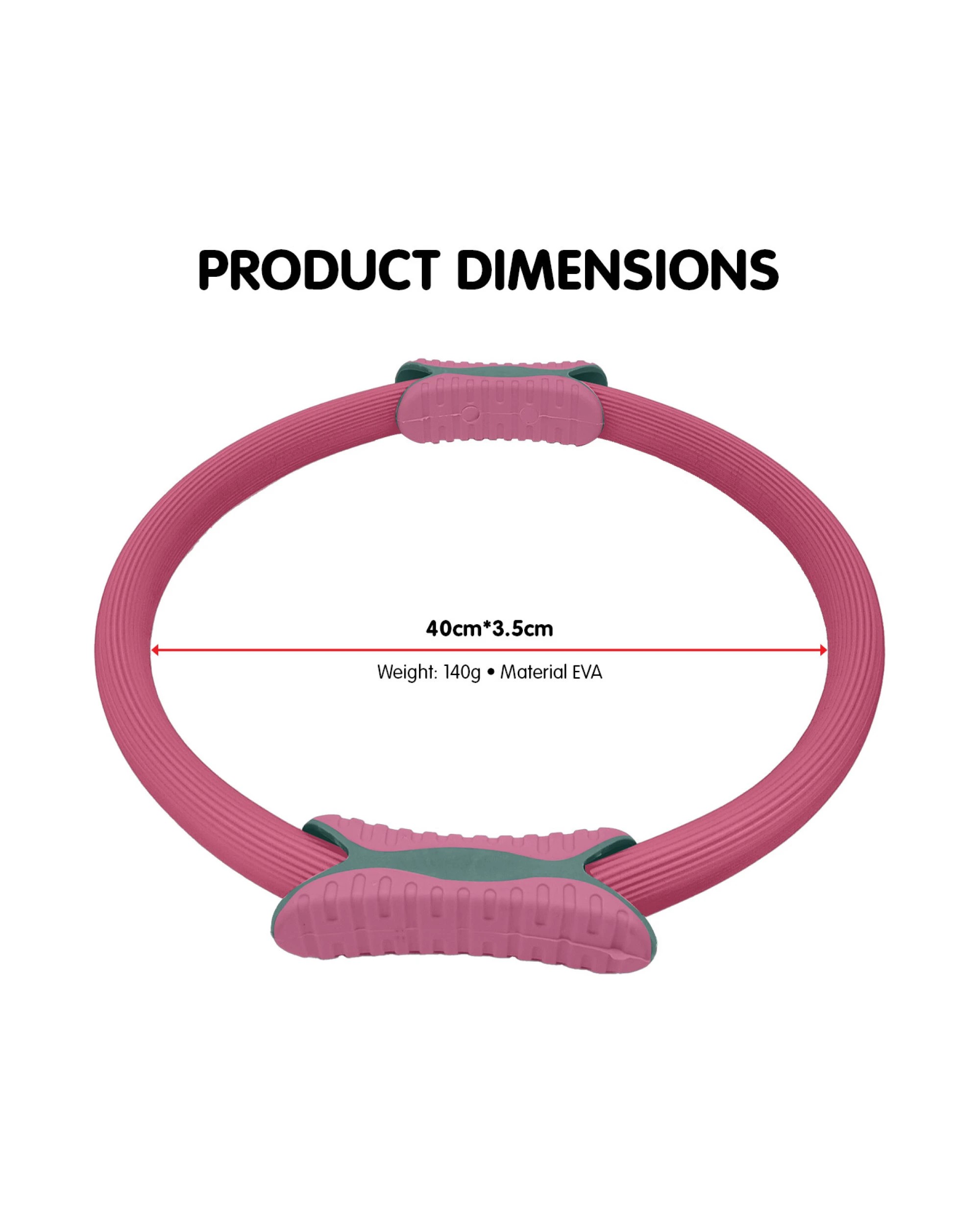 2 Powertrain Pilates Ring Band Yoga Home Workout Exercise Band - Pink, 2 of 5