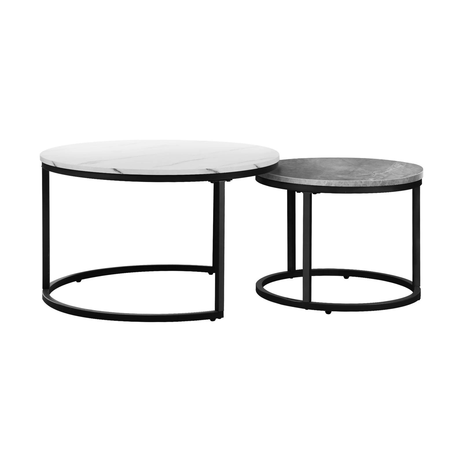 6 Oikiture Set Of 2 Coffee Table Round Nesting Side End Table
 - Multi, 6 of 10