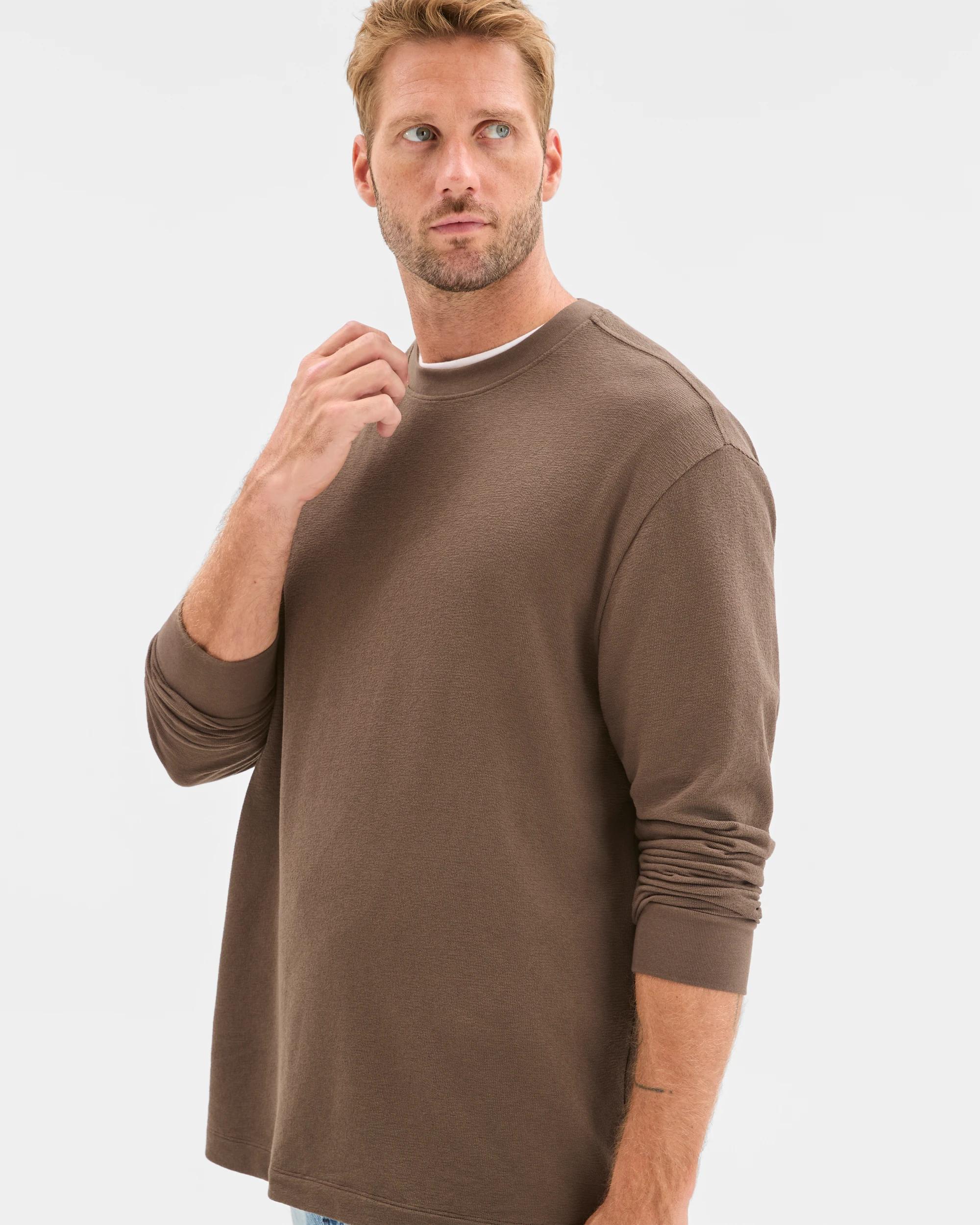 2 Target Australian Cotton Blend Long Sleeve Textured T-Shirt DARK OLIVE, 2 of 7