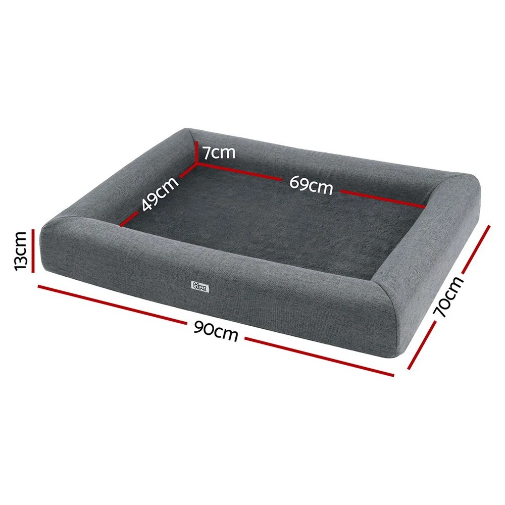 2 i.Pet Pet Bed Dog Cat Large Calming Soft Sofa Cushion Egg Crate Washable - Grey, 2 of 6