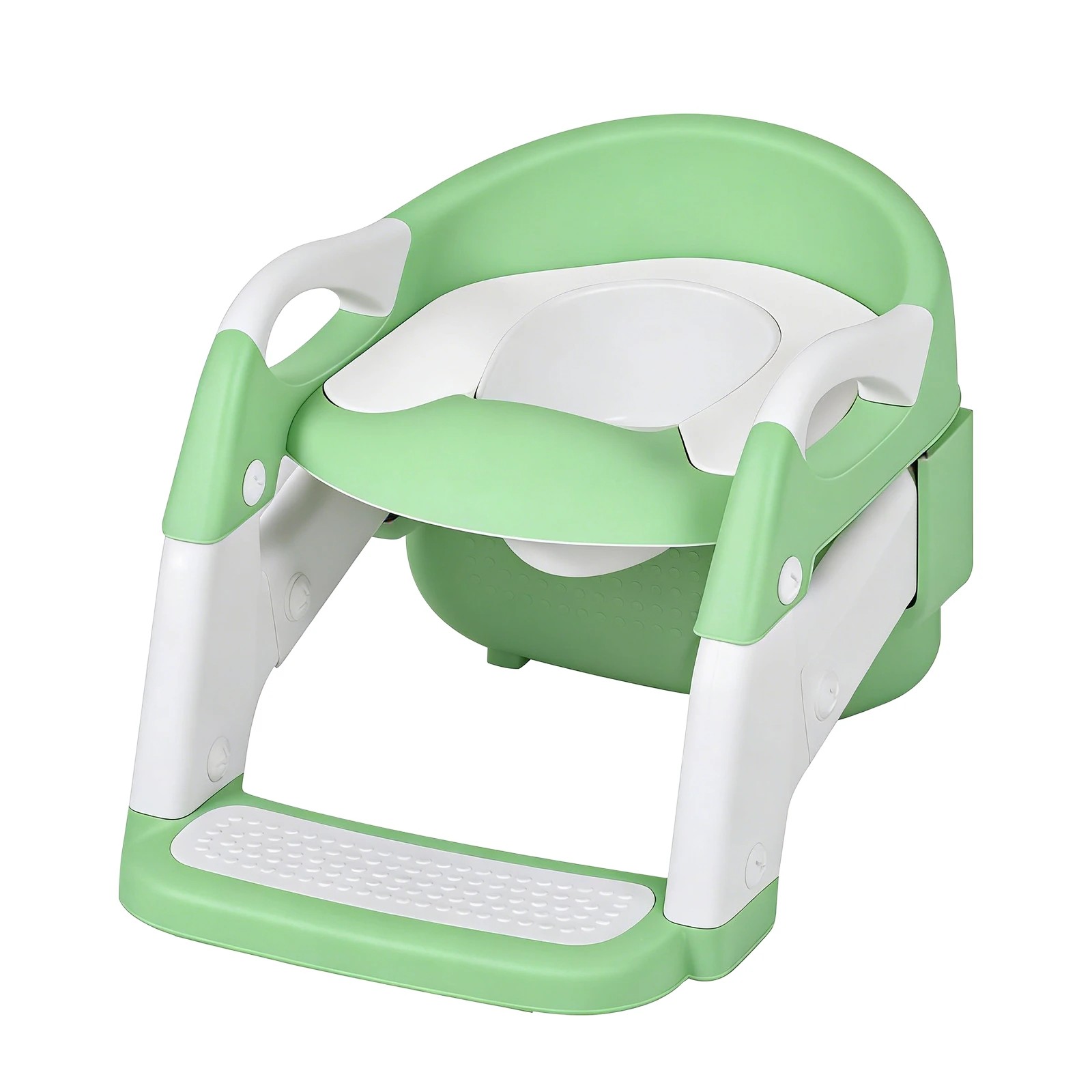 4 Advwin Foldable 2-in-1 Toddler Potty Training Seat with Stool Ladder Height Adjustable Toilet Training Seat - Green, 4 of 10