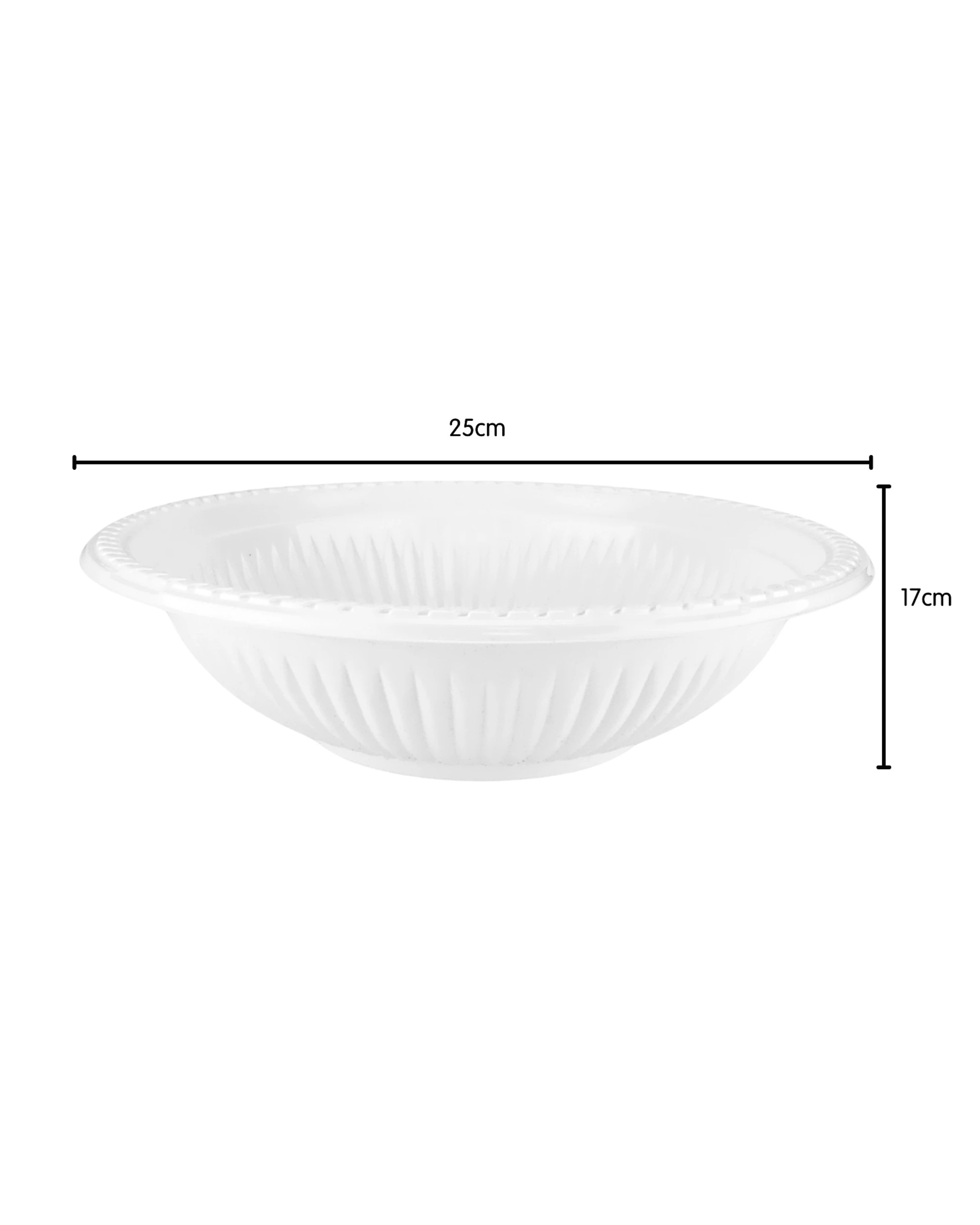 2 Partyware Everyday Living Reusable Plastic Serving Bowls 25cm Pack of 3 - White, 2 of 2