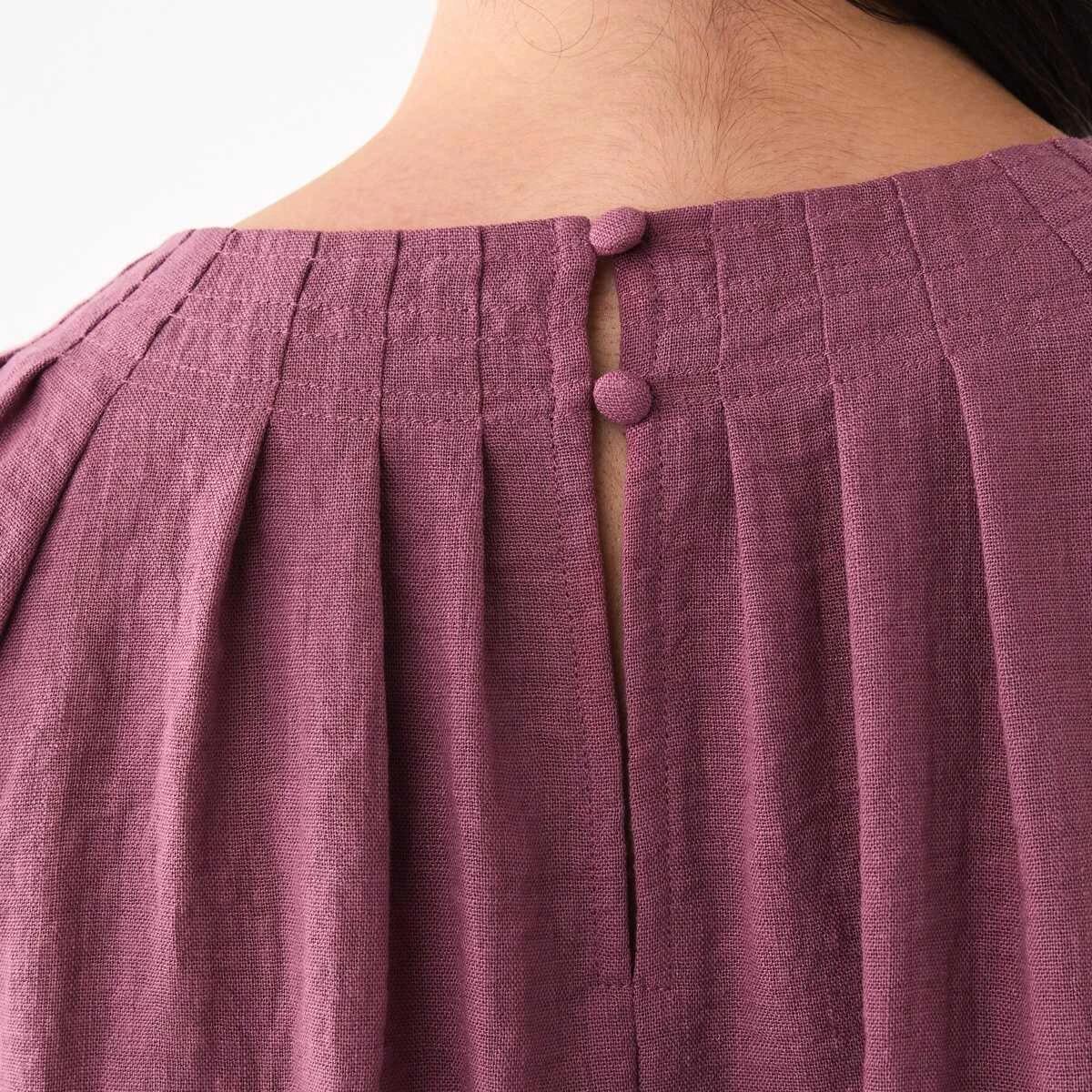 5 Short Sleeve Pleated Tuck Top Berry, 5 of 6
