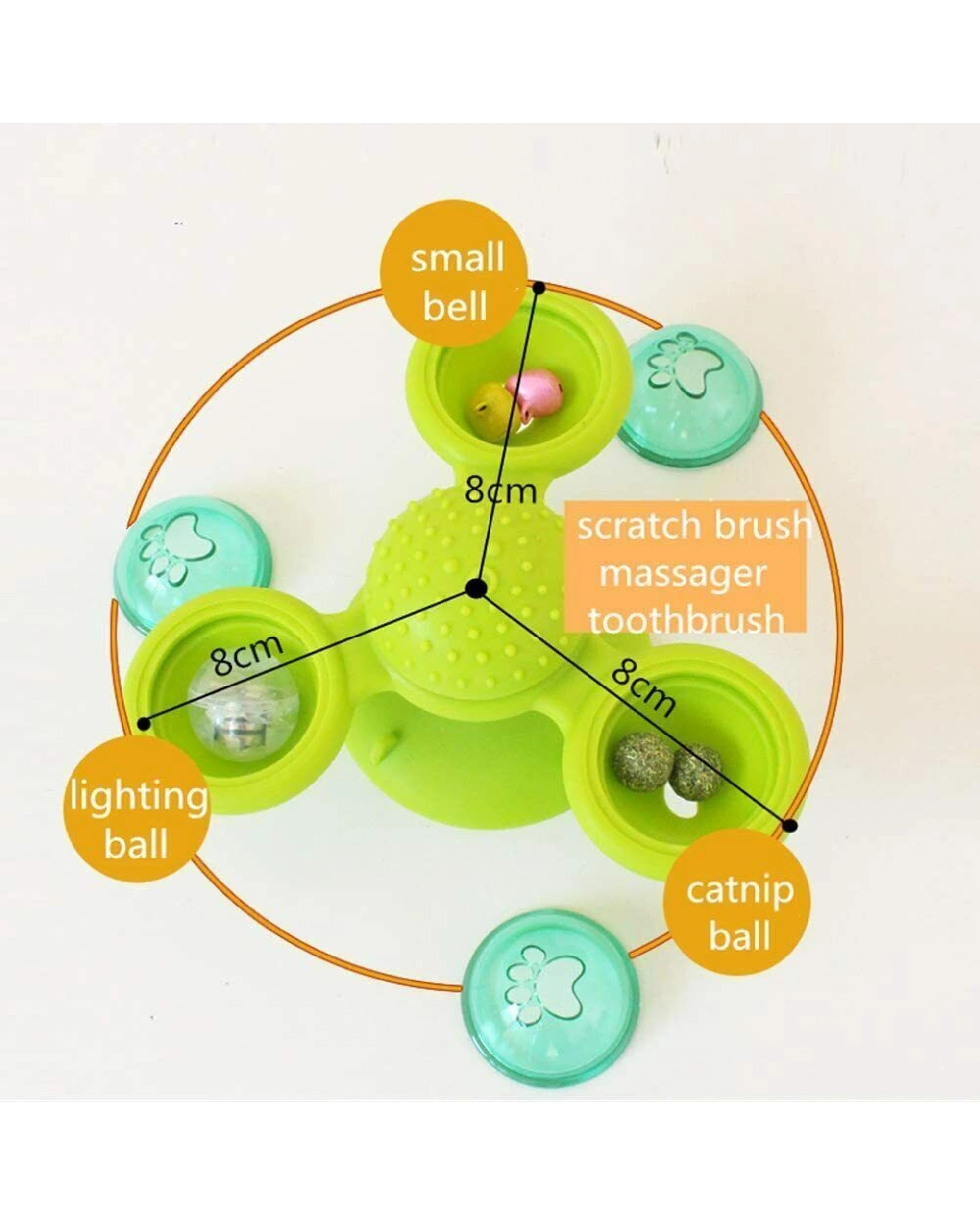 2 BR Pets Windmill Cat Toy with Interactive Suction Cup and 3 Compartment Design, 2 of 2