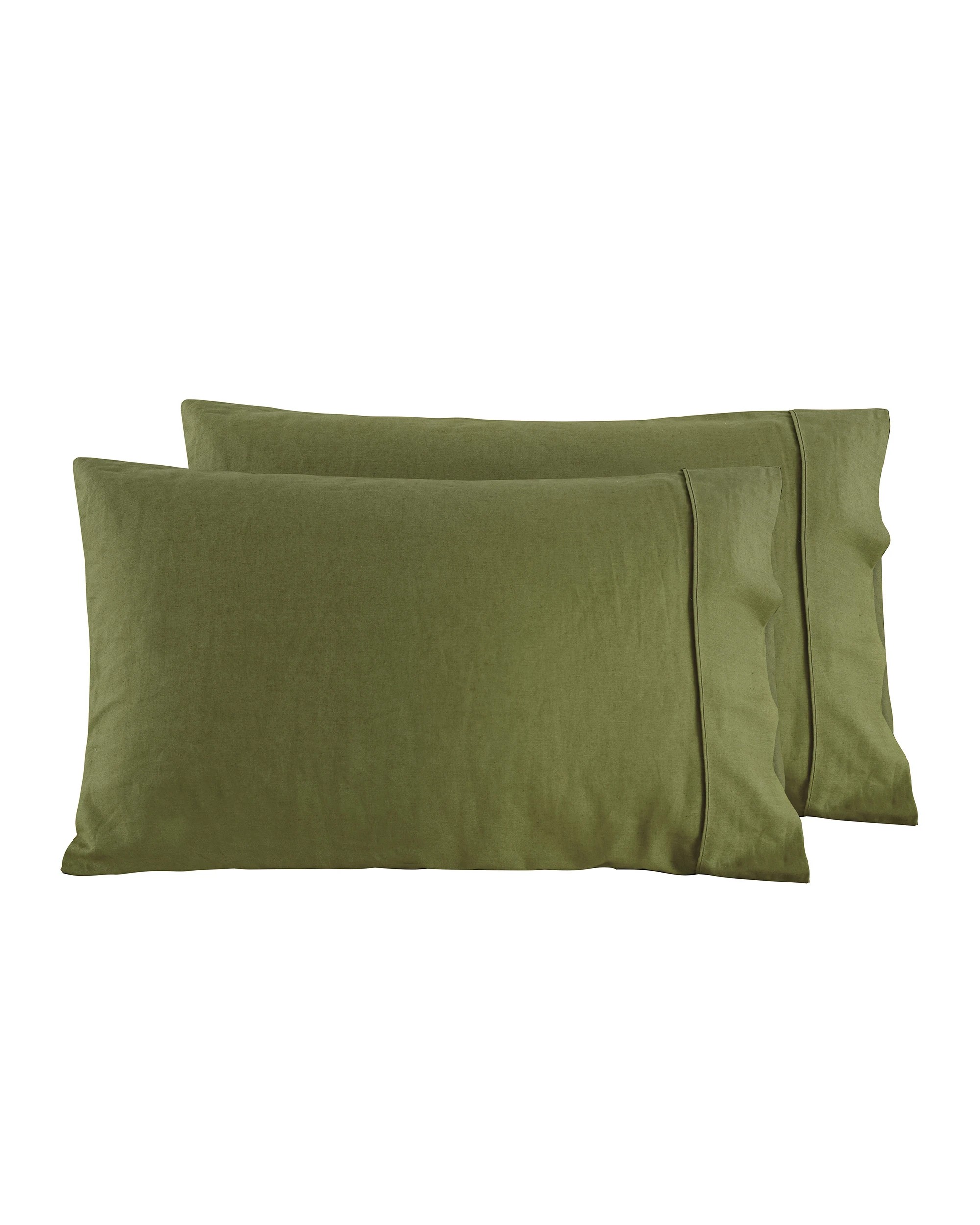 5 Dreamaker Linen Cotton Standard Pillowcase Twin Pack - Olive, 5 of 6