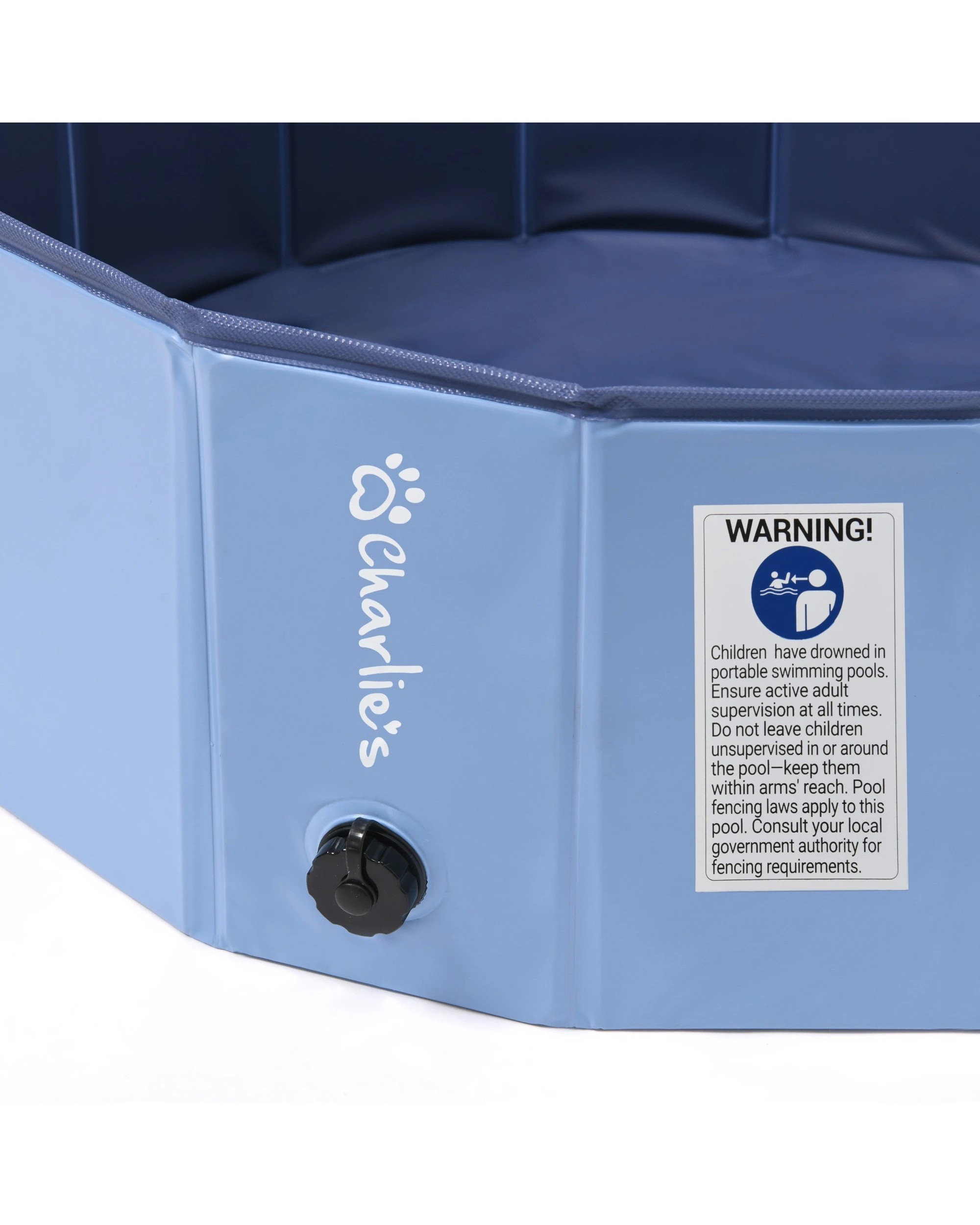 10 Charlie's Splash Society Portable Foldable Dog Pool 120x30cm Large - Blue, 10 of 10