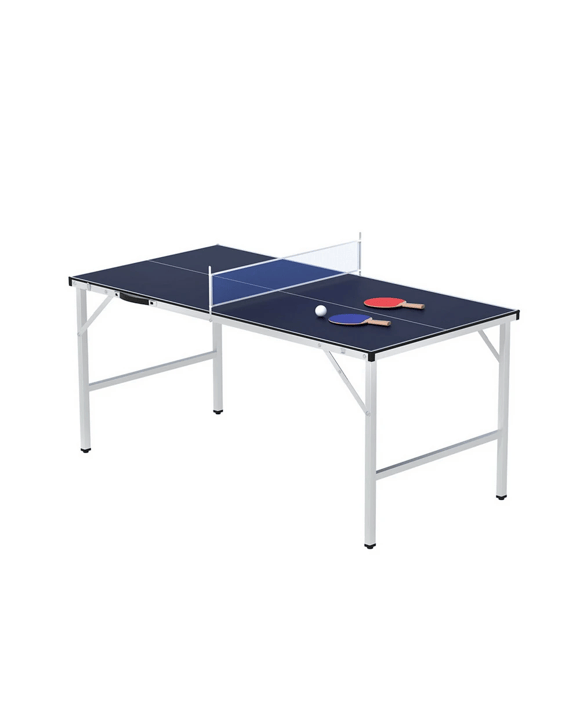 Everfit Table Tennis Ping Pong Table Portable Foldable Family Game Home - Blue
