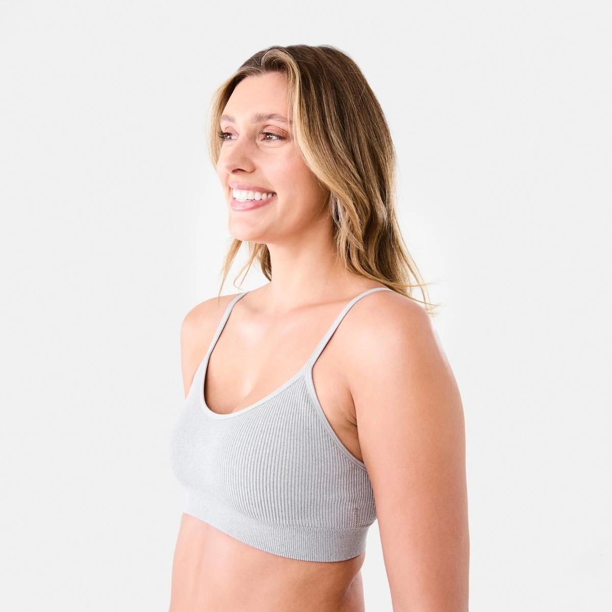 2 Seamfree Rib Crop Bra GREY MARLE, 2 of 8