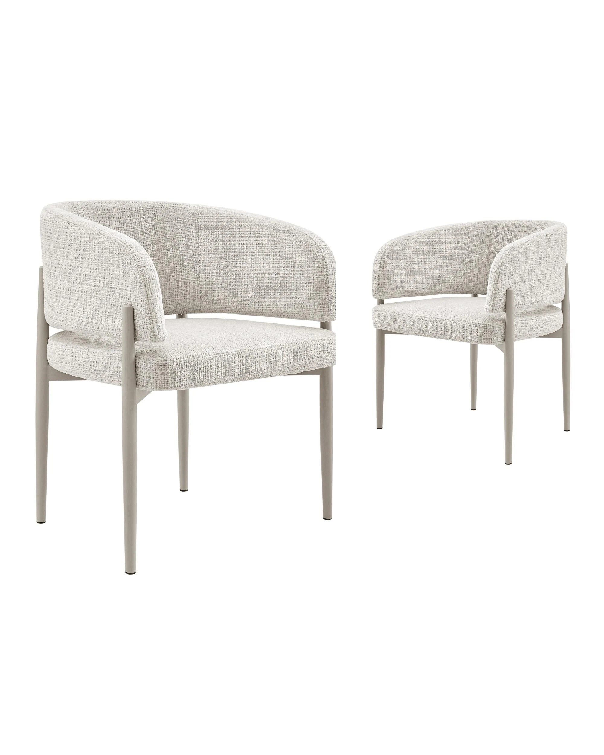 1 Kodu Dining Chairs Pair (Set of Two) Cream and Grey, 1 of 10
