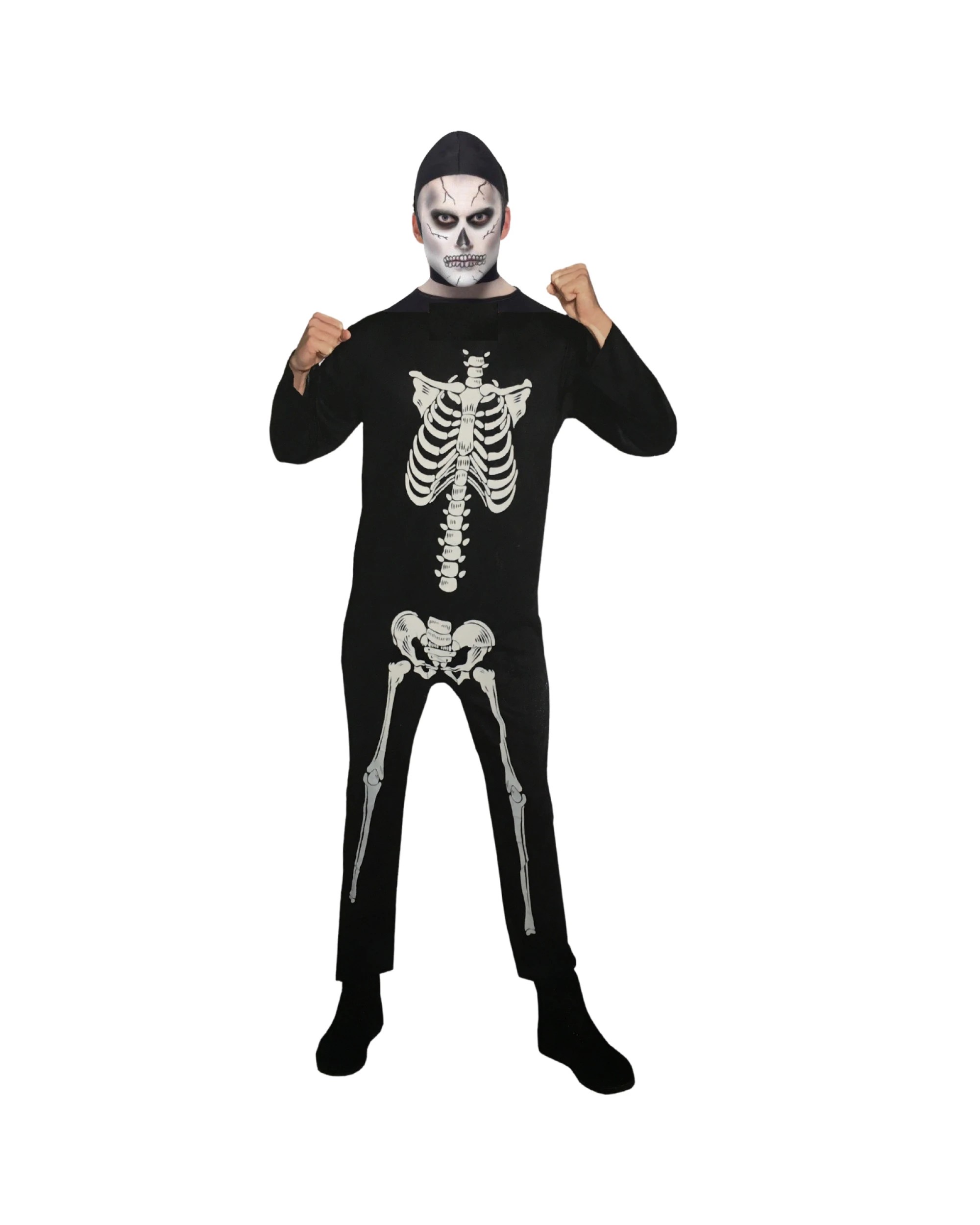 1 Men's Skeleton Halloween Costume with Jumpsuit Design, 1 of 1