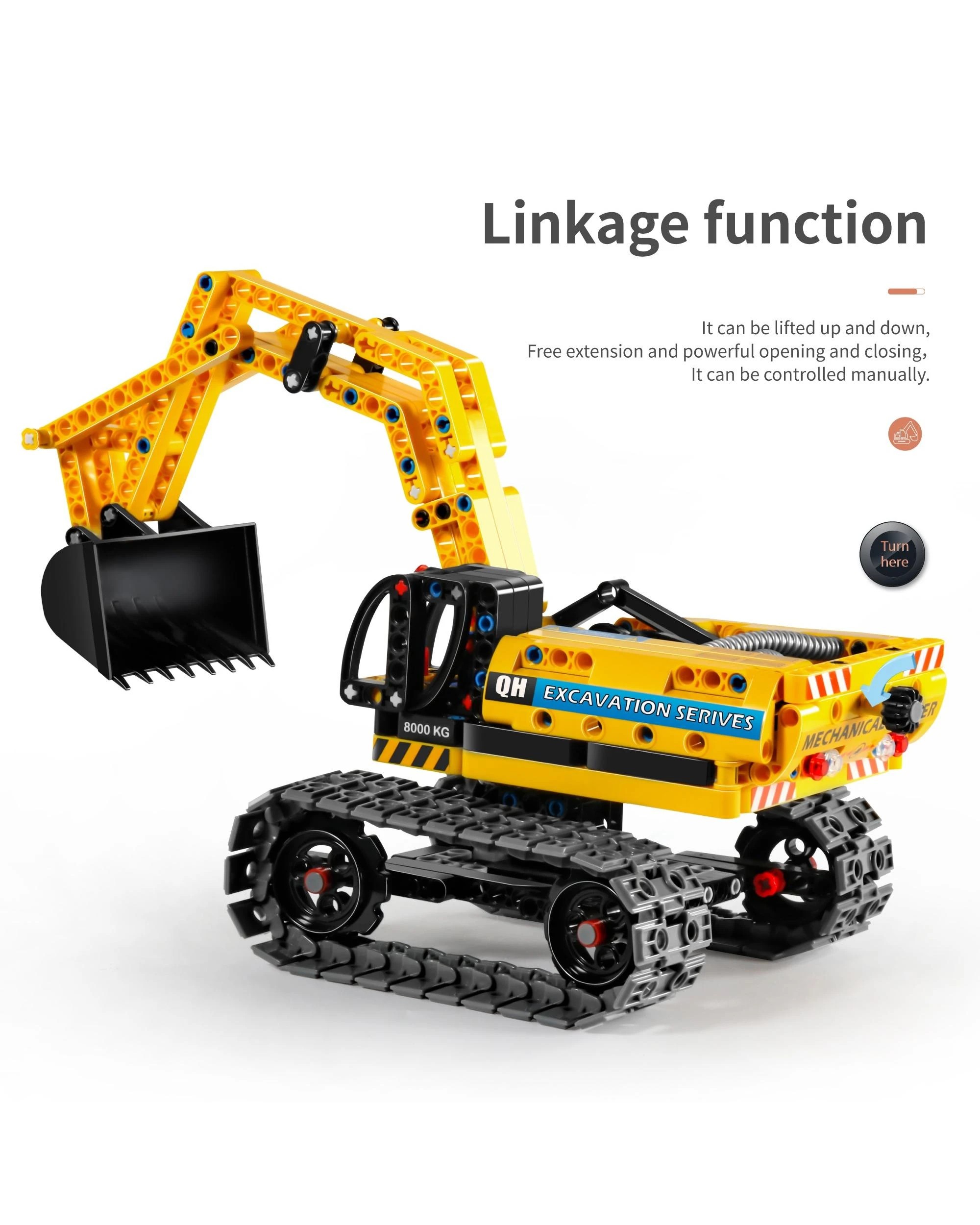 5 iM.Master Mechanical Master Digger and Robot 2-in-1 342 Piece Model Kit - 6801 - Yellow, 5 of 10